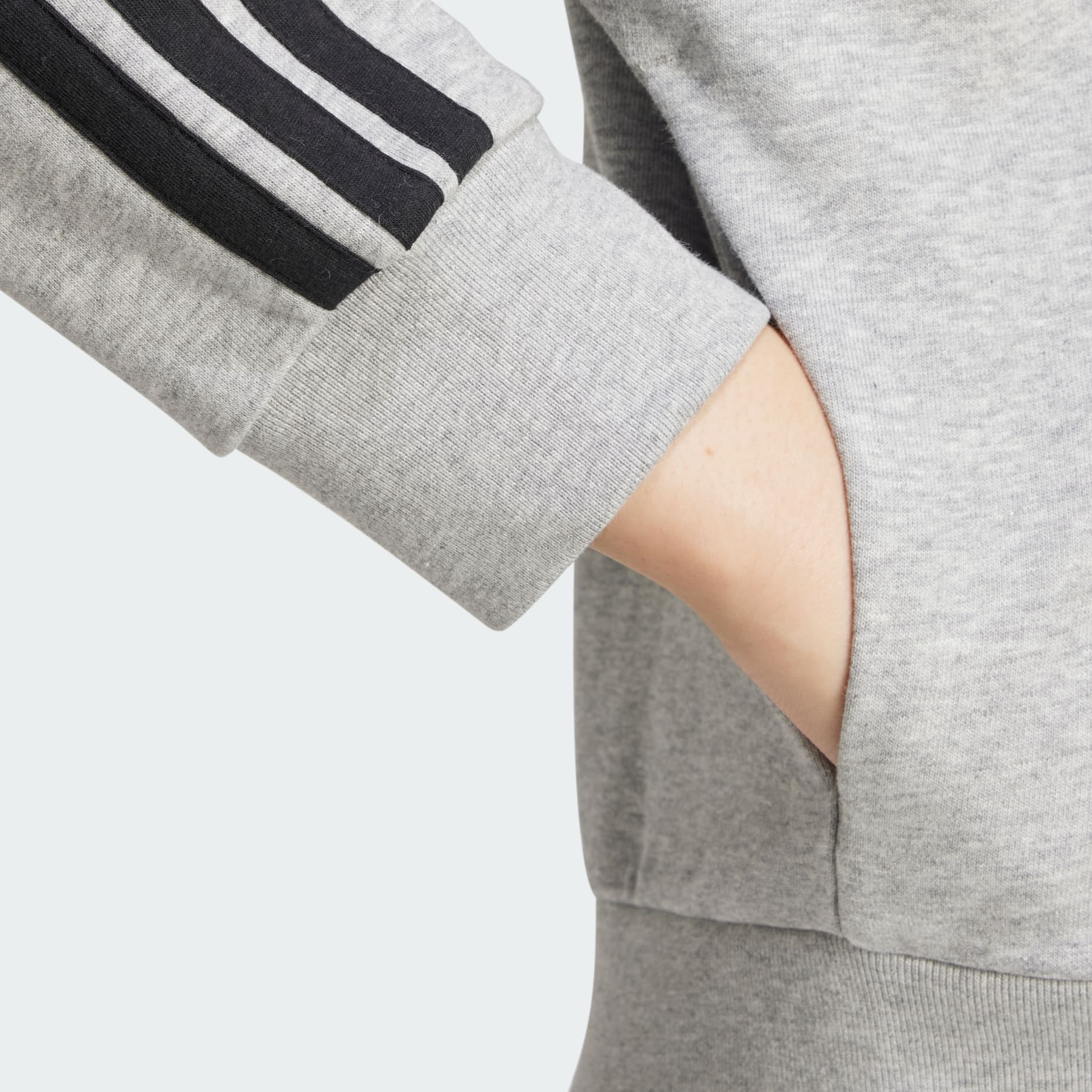 Essentials 3-Stripes French Terry Full-Zip Hoodie