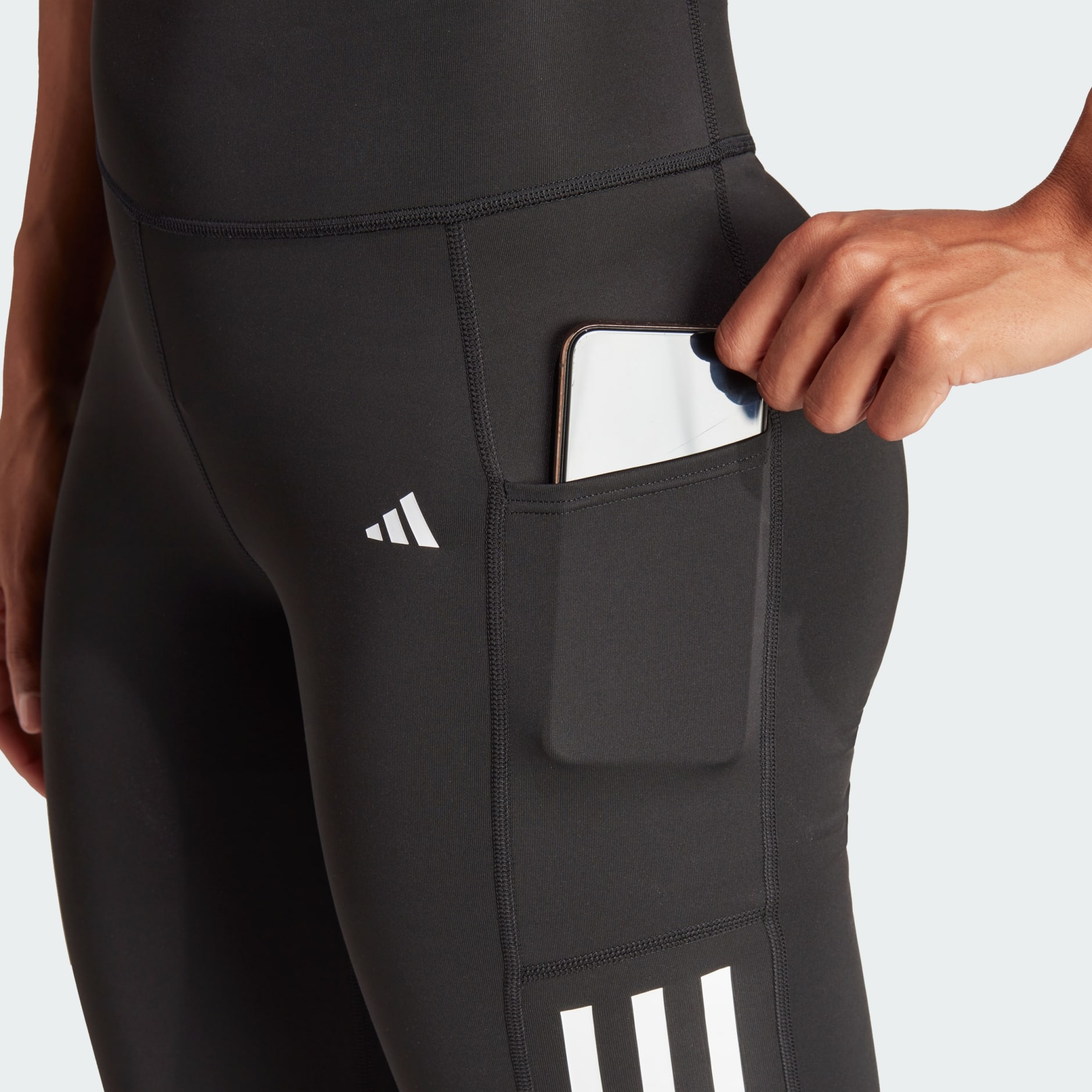 adidas Optime 3-Stripes Full-Length Leggings - Black