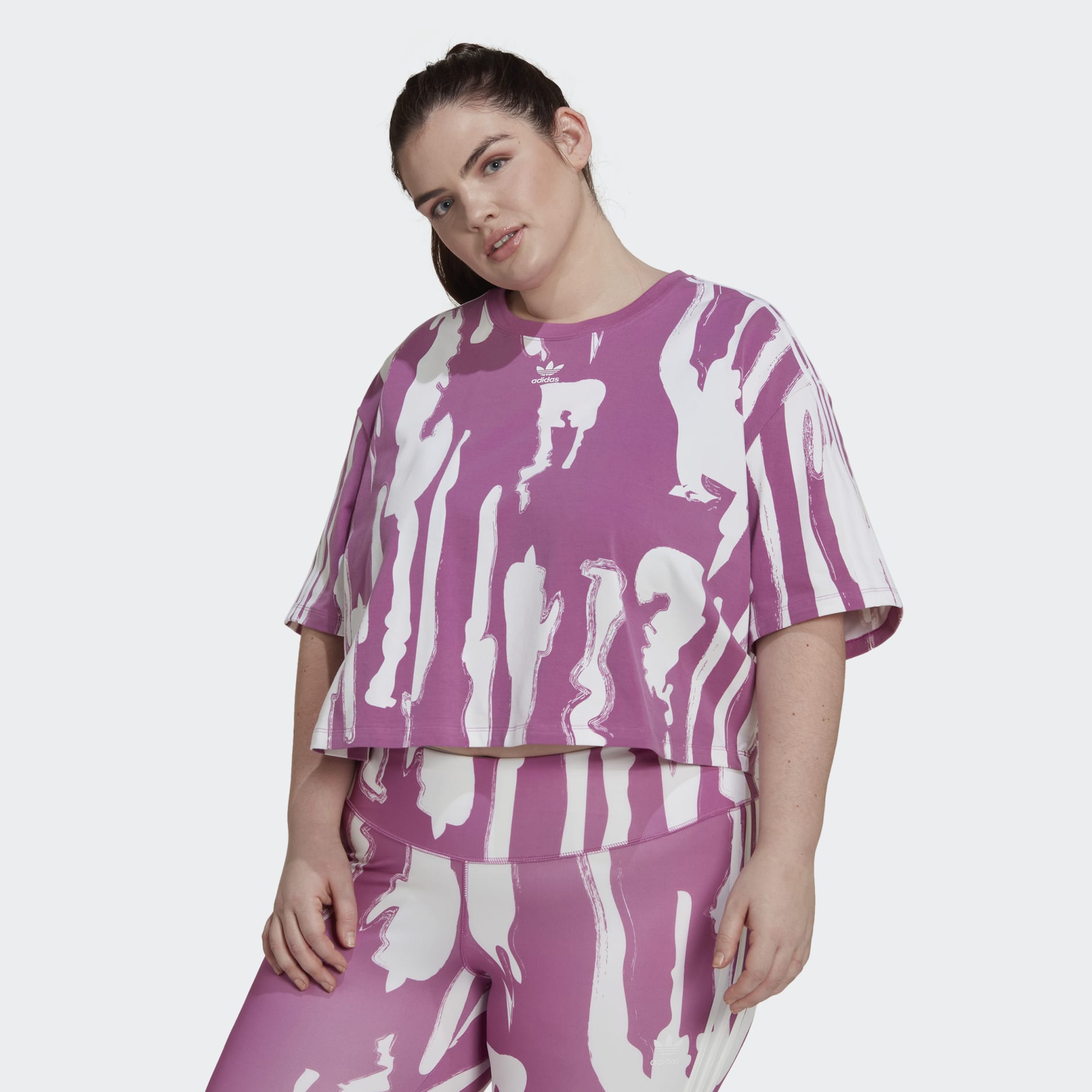 Thebe Magugu Allover Print Crop Tee (Plus Size)