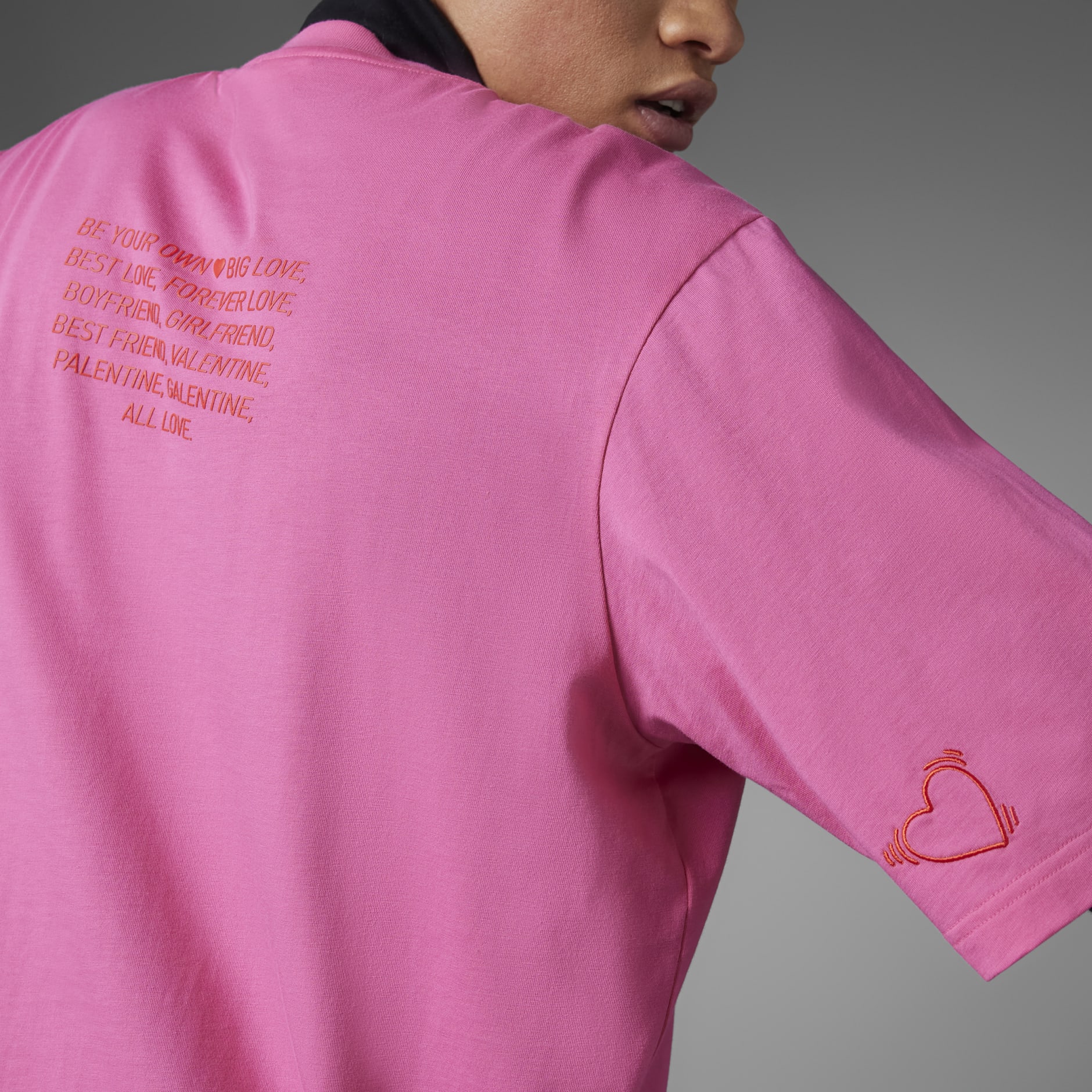 Clothing - Valentine's Day Tee - Pink | adidas Qatar