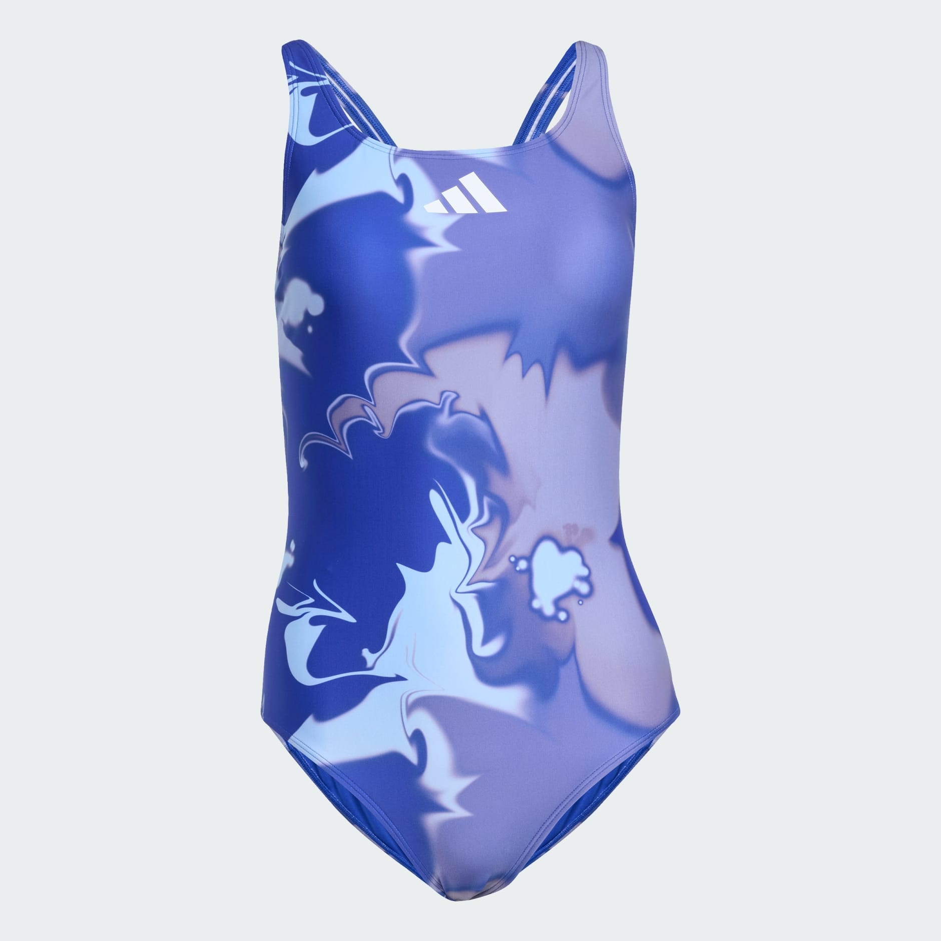 CLOTHING - Tie-Dyed Graphic V-Back Swimsuit - Blue | adidas