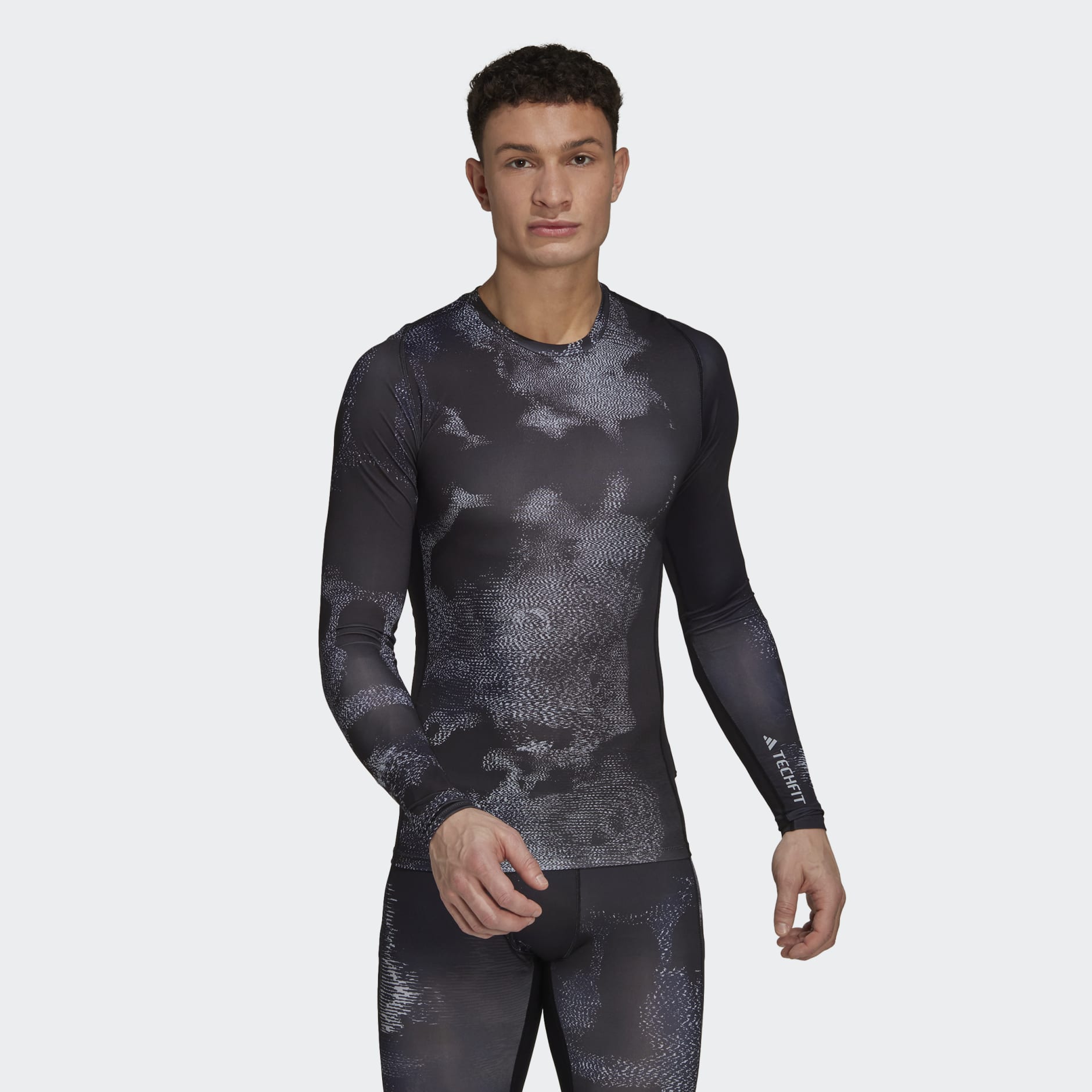 Techfit Allover Print Training Long Sleeve Tee