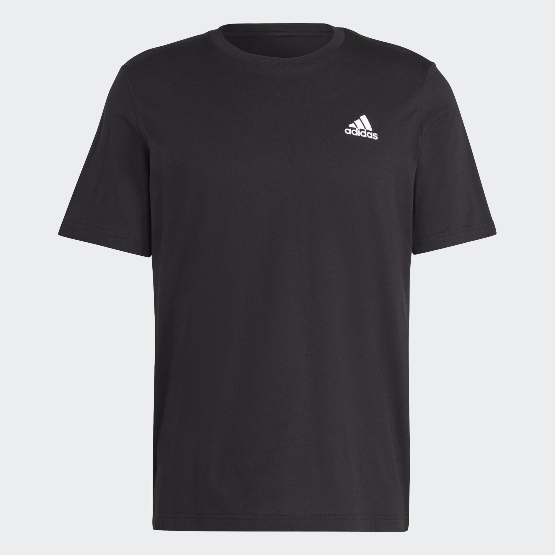adidas Essentials Single Jersey Embroidered Small Logo Tee - Black ...