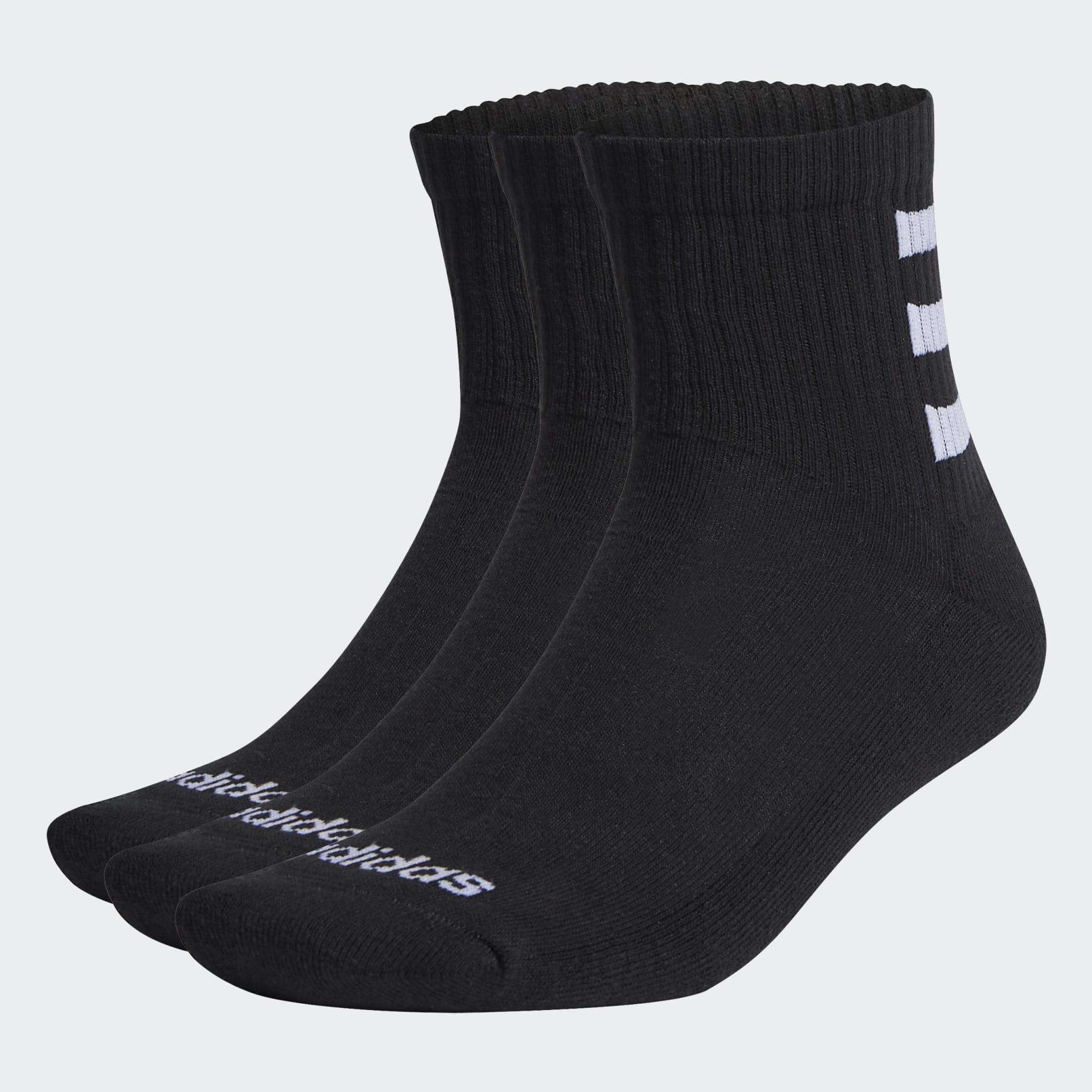 Half-Cushioned 3-Stripes Quarter Socks 3 Pairs