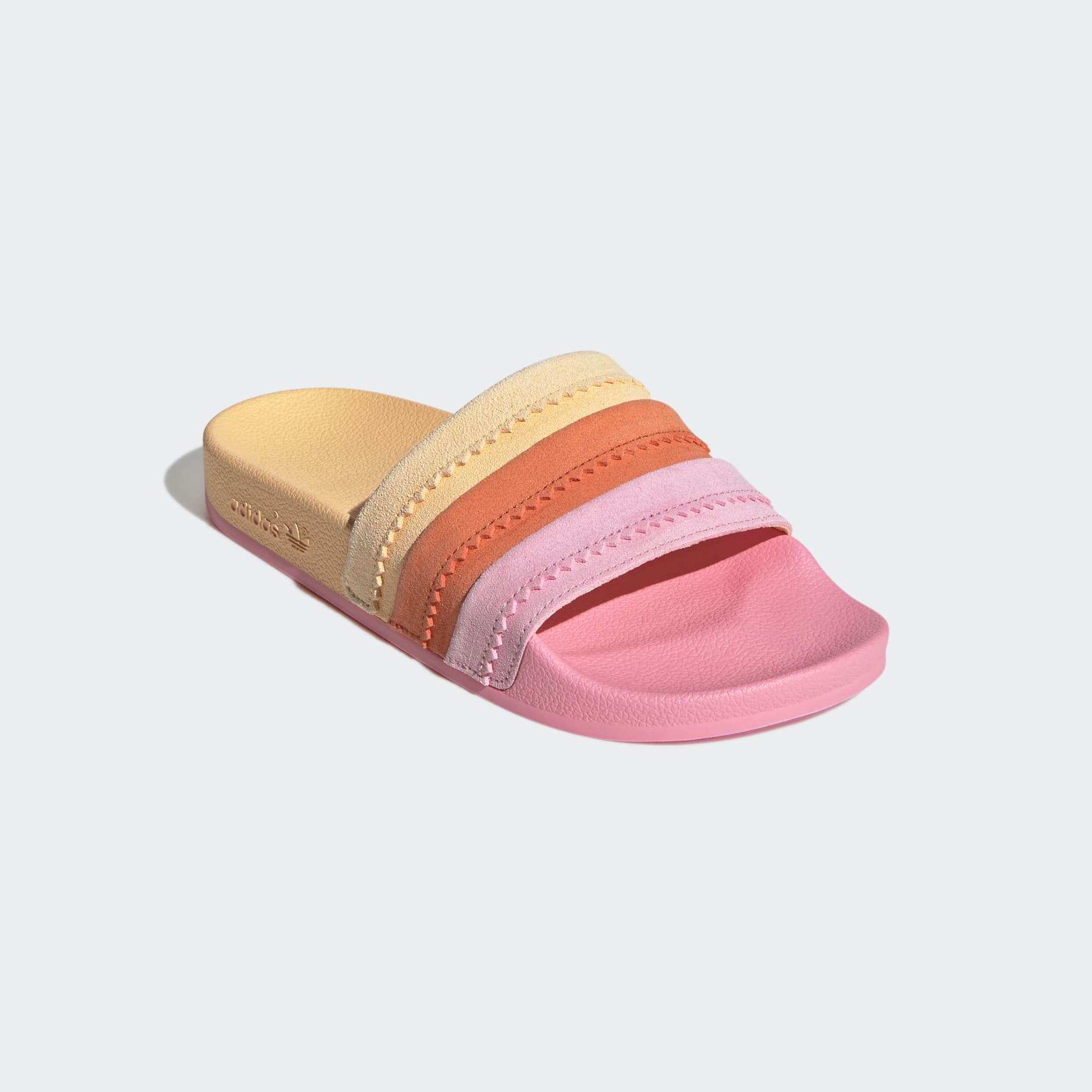 haze coral adidas slides