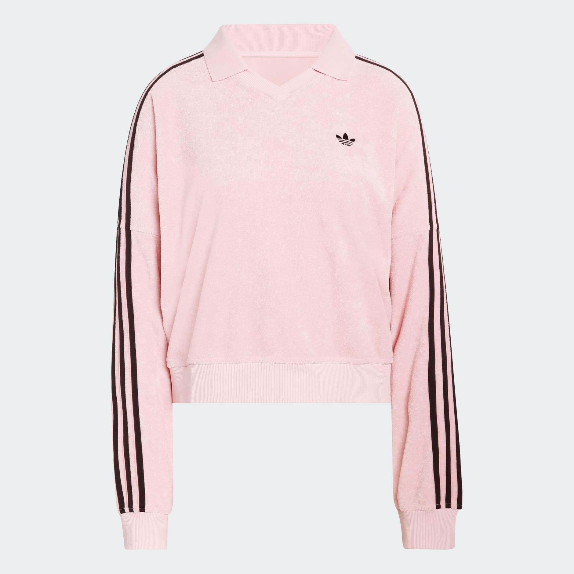 Polo majica DUGIH RUKAVA OD FROTIRA S V-IZREZOM