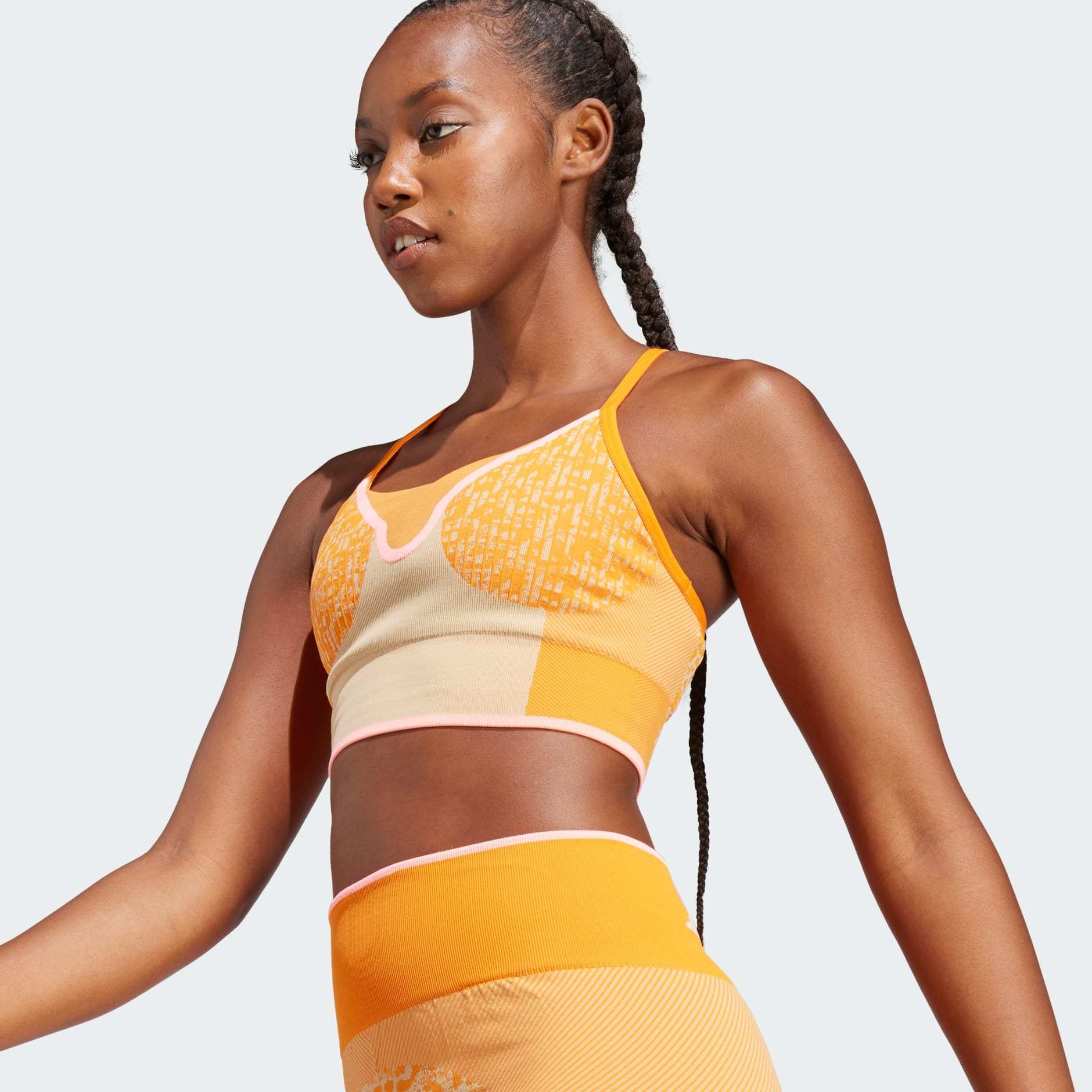 adidas adidas by Stella McCartney TrueStrength Seamless Medium-Support Yoga  Sports Bra - Orange