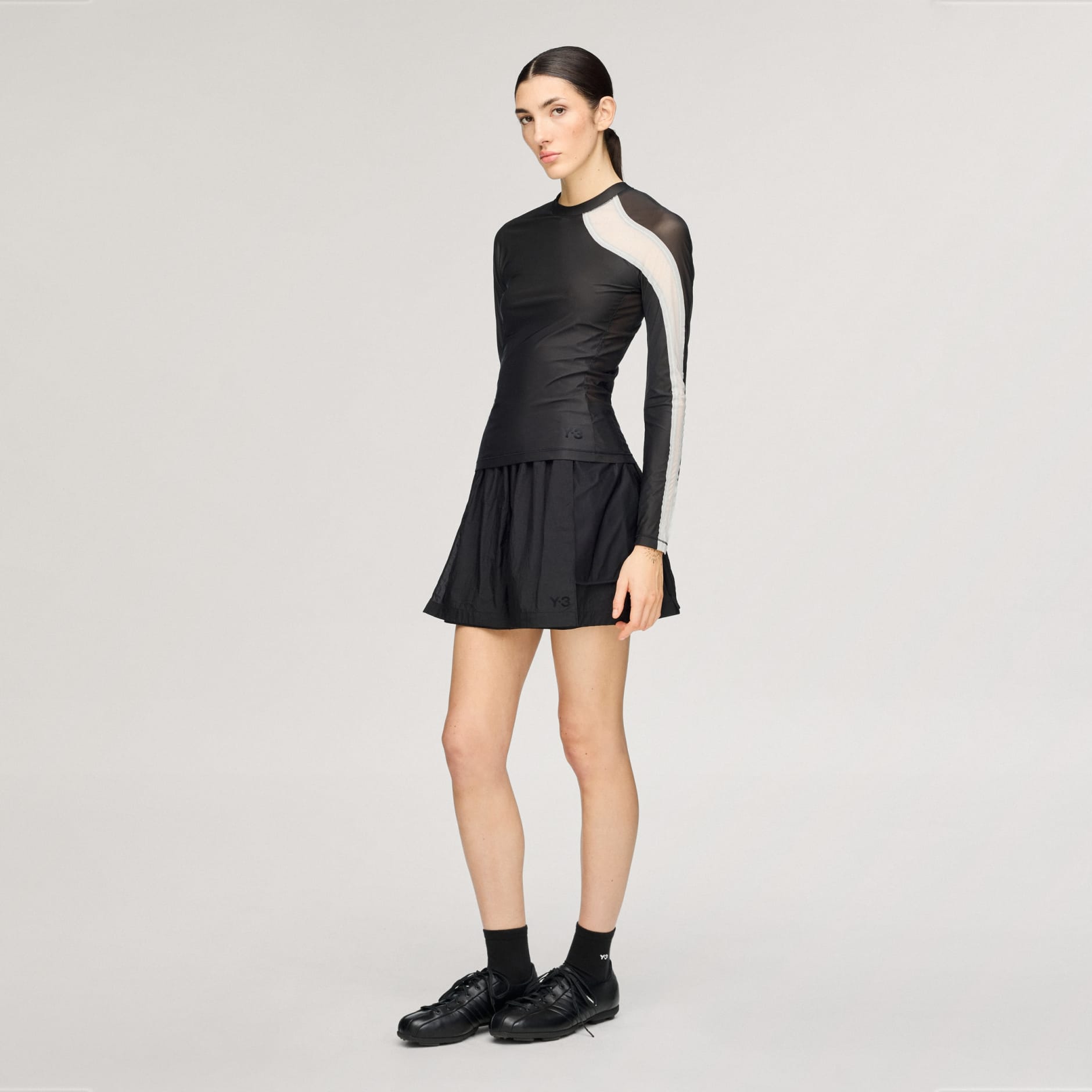 TRICOU CU M&Acirc;NECĂ LUNGĂ Y-3 MESH FITTED