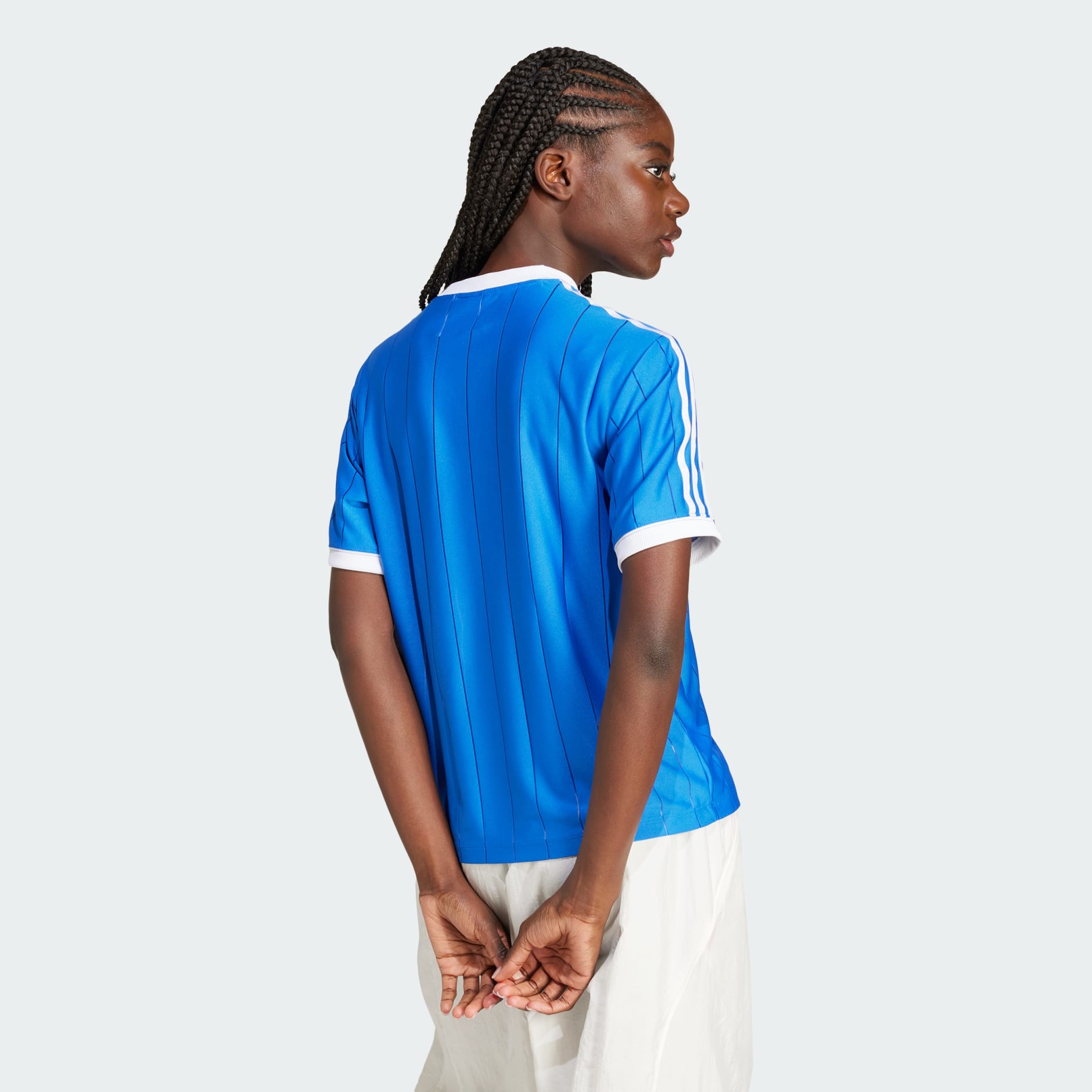 adidas Adicolor 3-Stripes Pinstripe Tee - Blue | adidas UAE