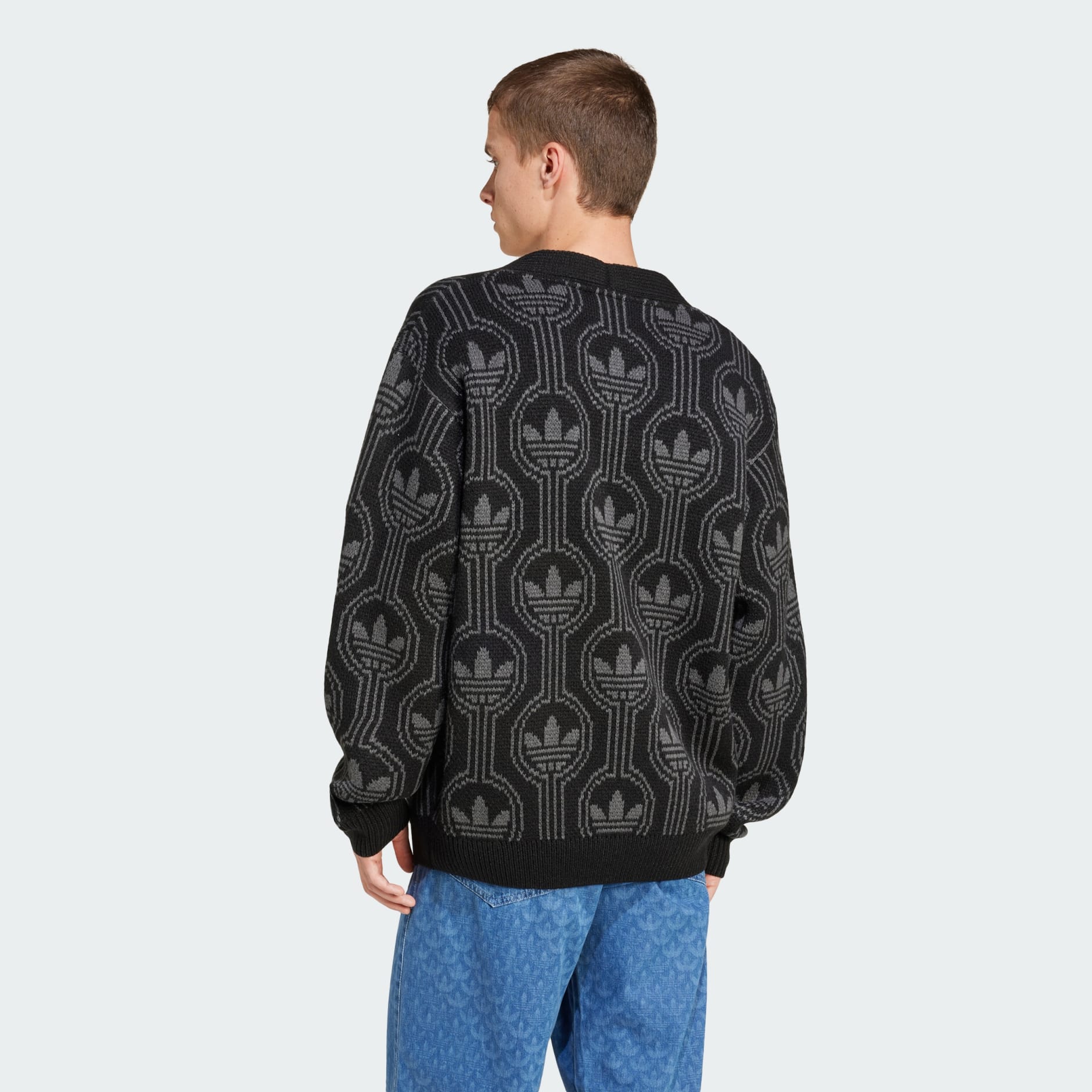 Clothing - adidas Originals 70s Trefoil Cardigan - Black