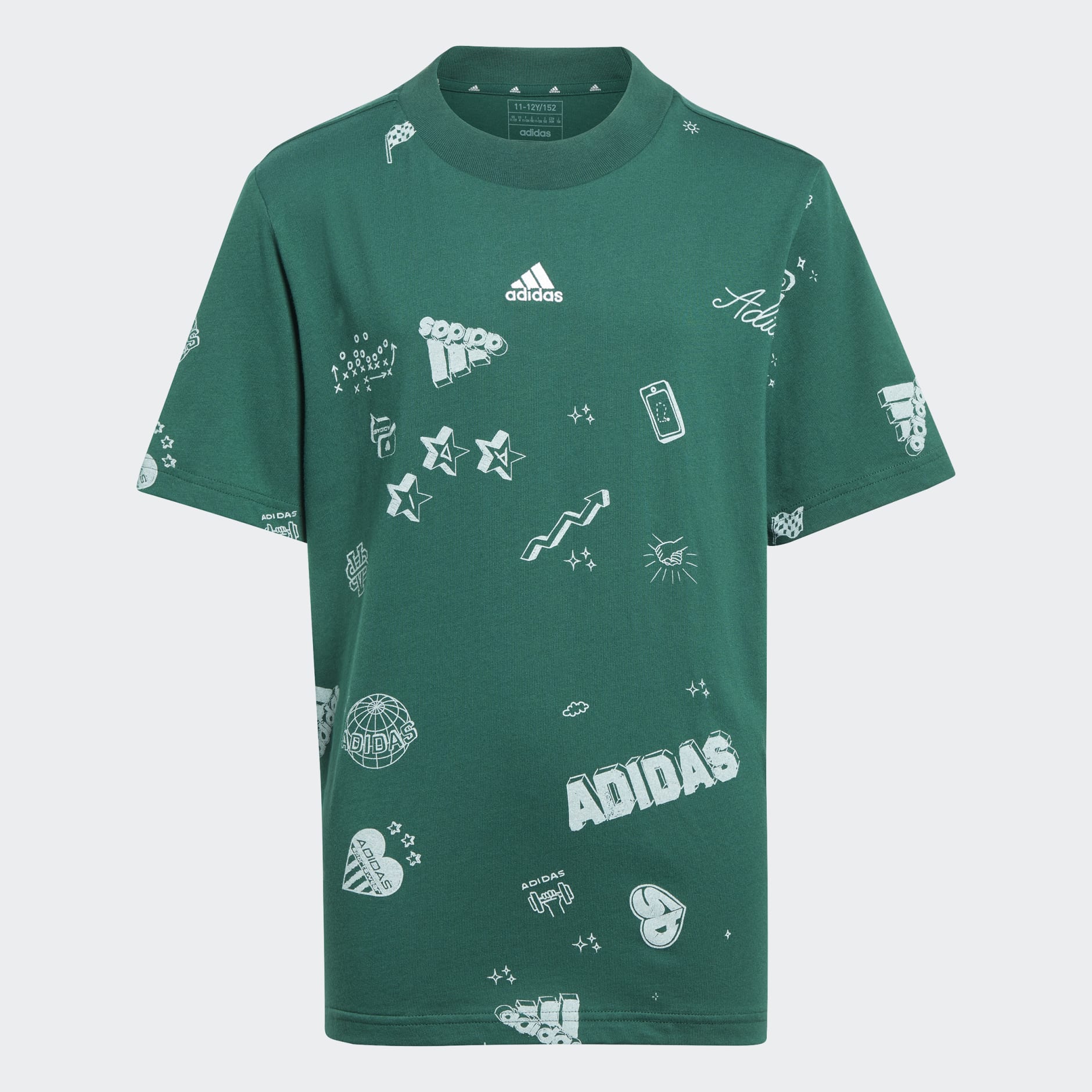 adidas Brand Love Allover Print Tee Kids - Green