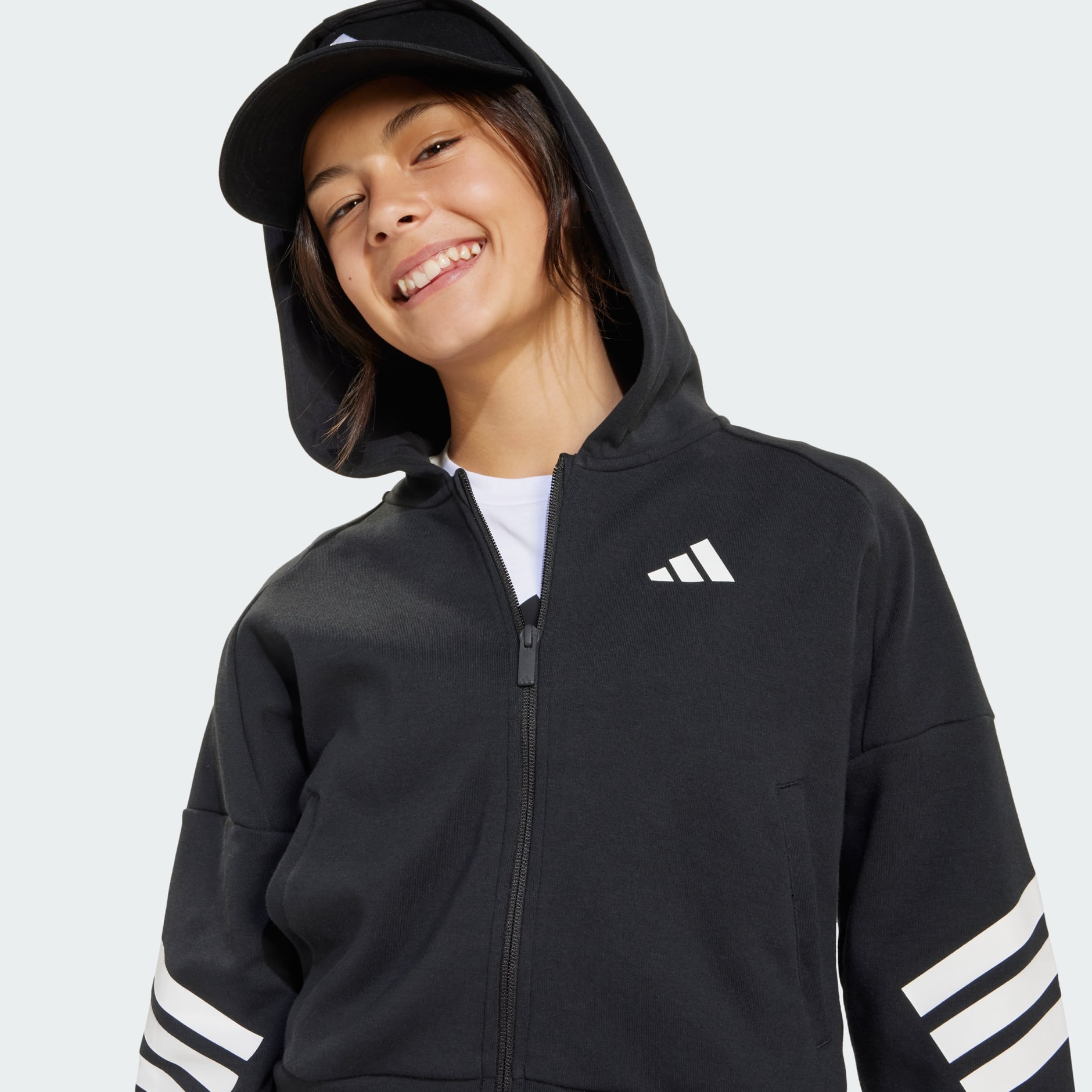 adidas Future Icons 3-Stripes Full-Zip Hooded Track Jacket