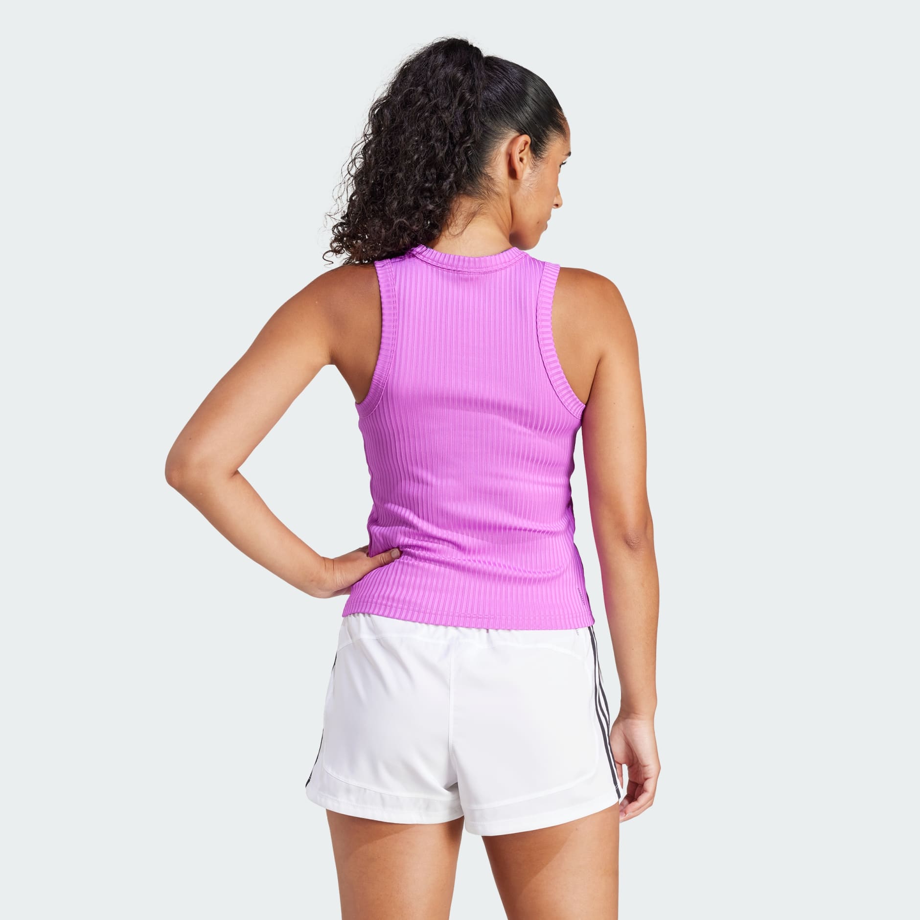 All Gym Seasonal Rib Tight Fit Tonal 3-Stripes Tank Top