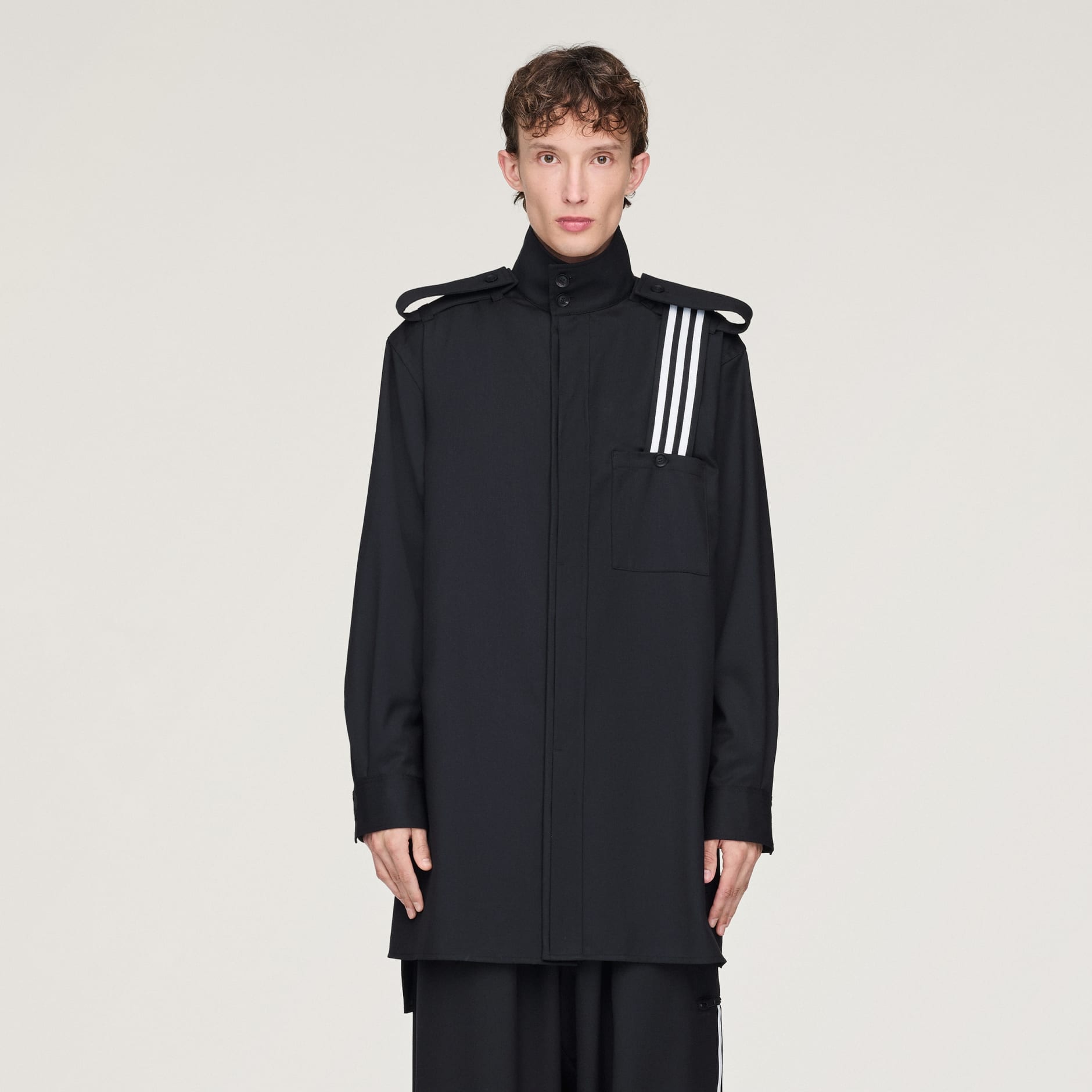 Jachetă tip cămașă Y-3 din l&acirc;nă fină