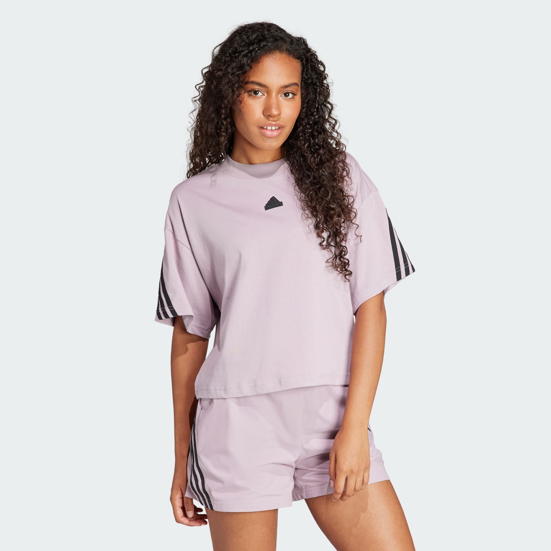 Women's Clothing - Future Icons 3-Stripes Tee - Purple | adidas Saudi ...