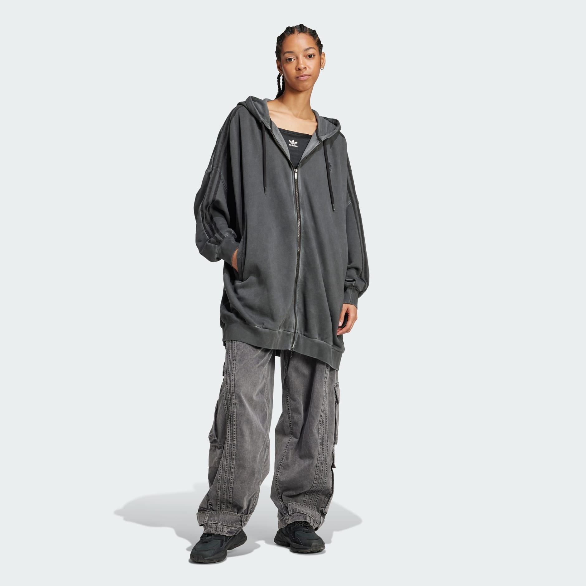Adilenium Season 2 Washed Oversized Full-Zip Hoodie (Gender