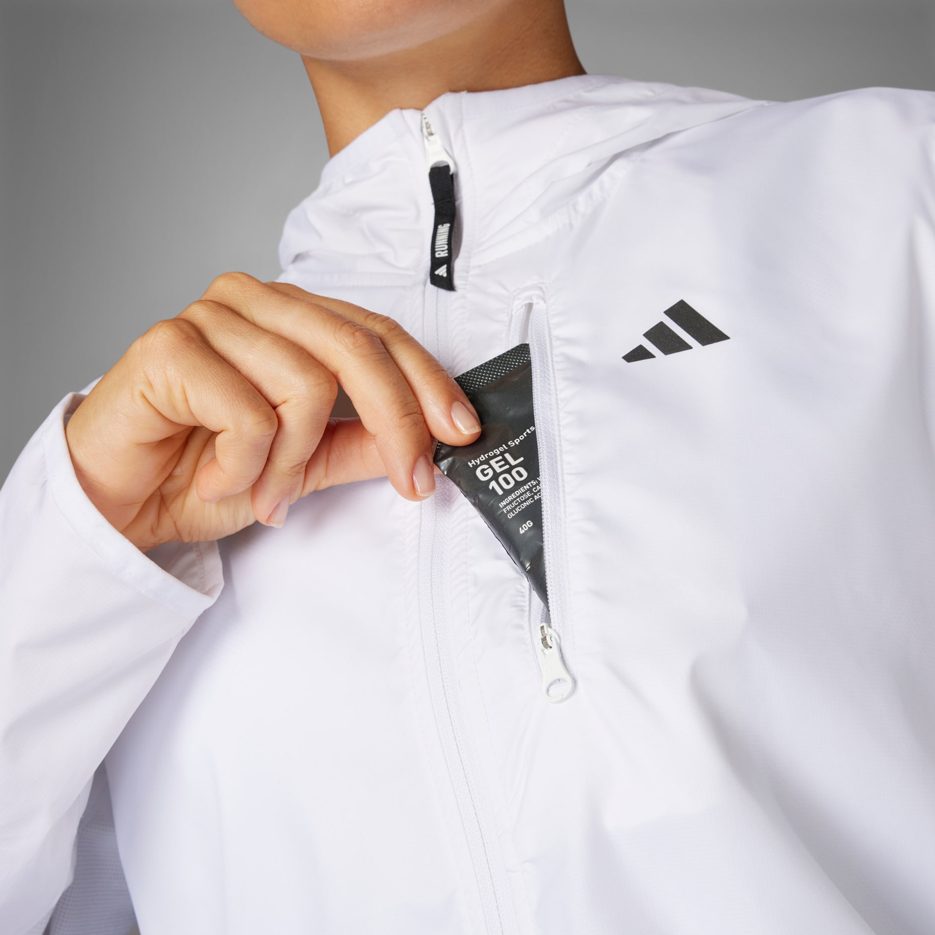 CLOTHING - Own the Run Colorblock Jacket - White | adidas Oman CLOTHING - Own the Run Colorblock Jacket - White | adidas Oman
