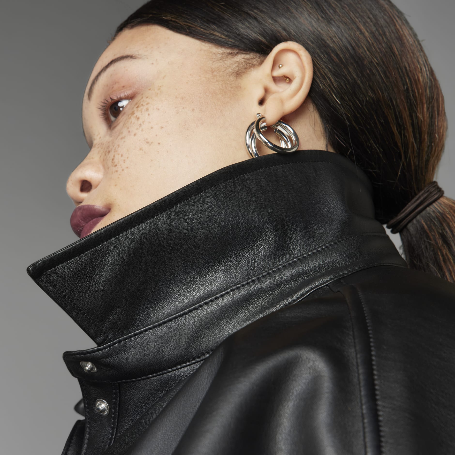 Always Original Faux Leather Track Jacket (Plus Size)