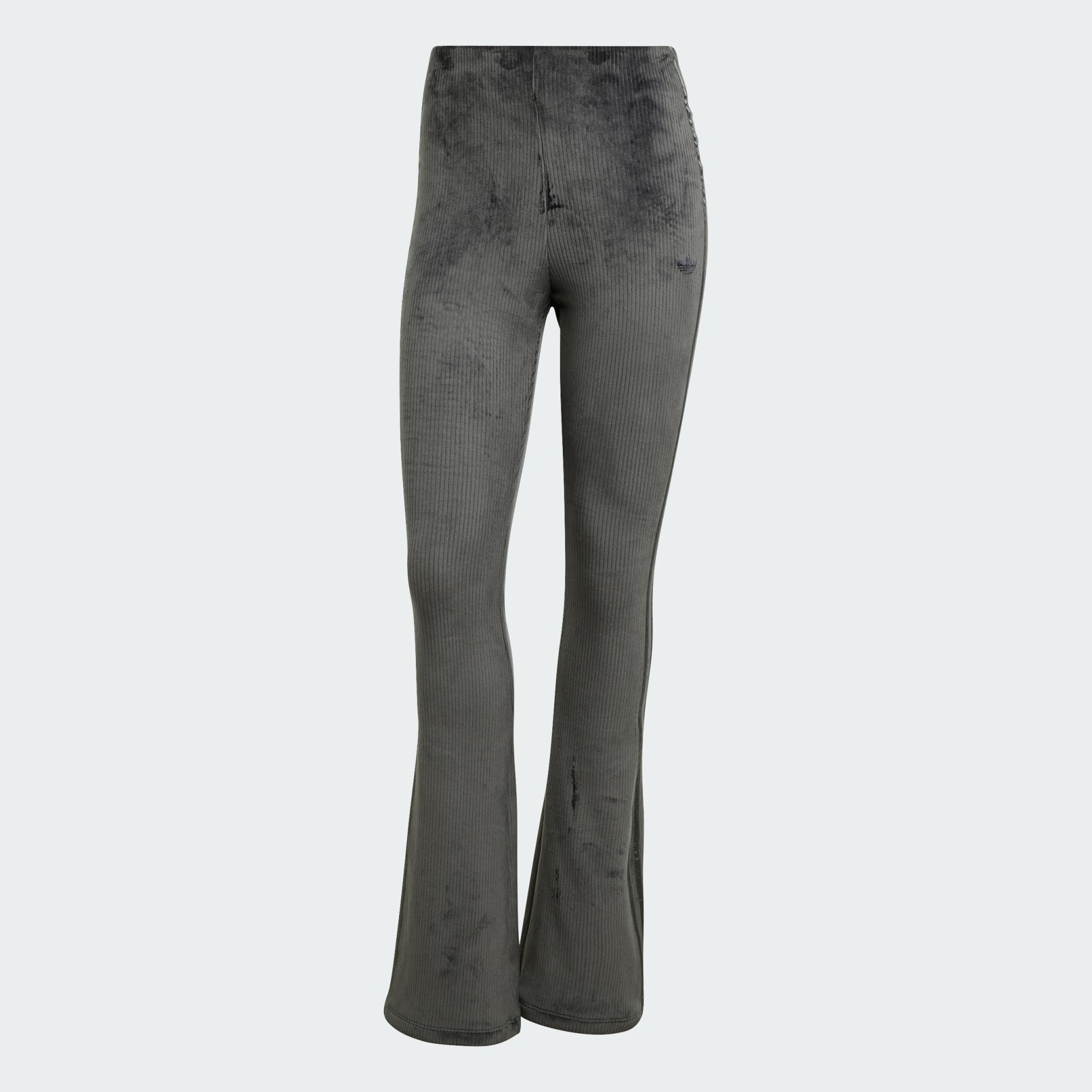Rib Flared Leggings - Grey | adidas Hong Kong