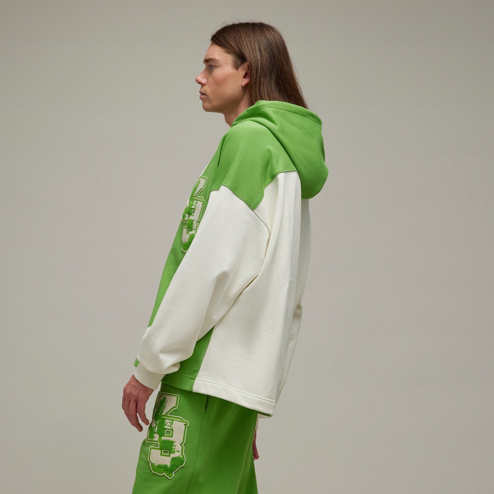 adidas Y 3 Graphic French Terry Hoodie Green adidas KE