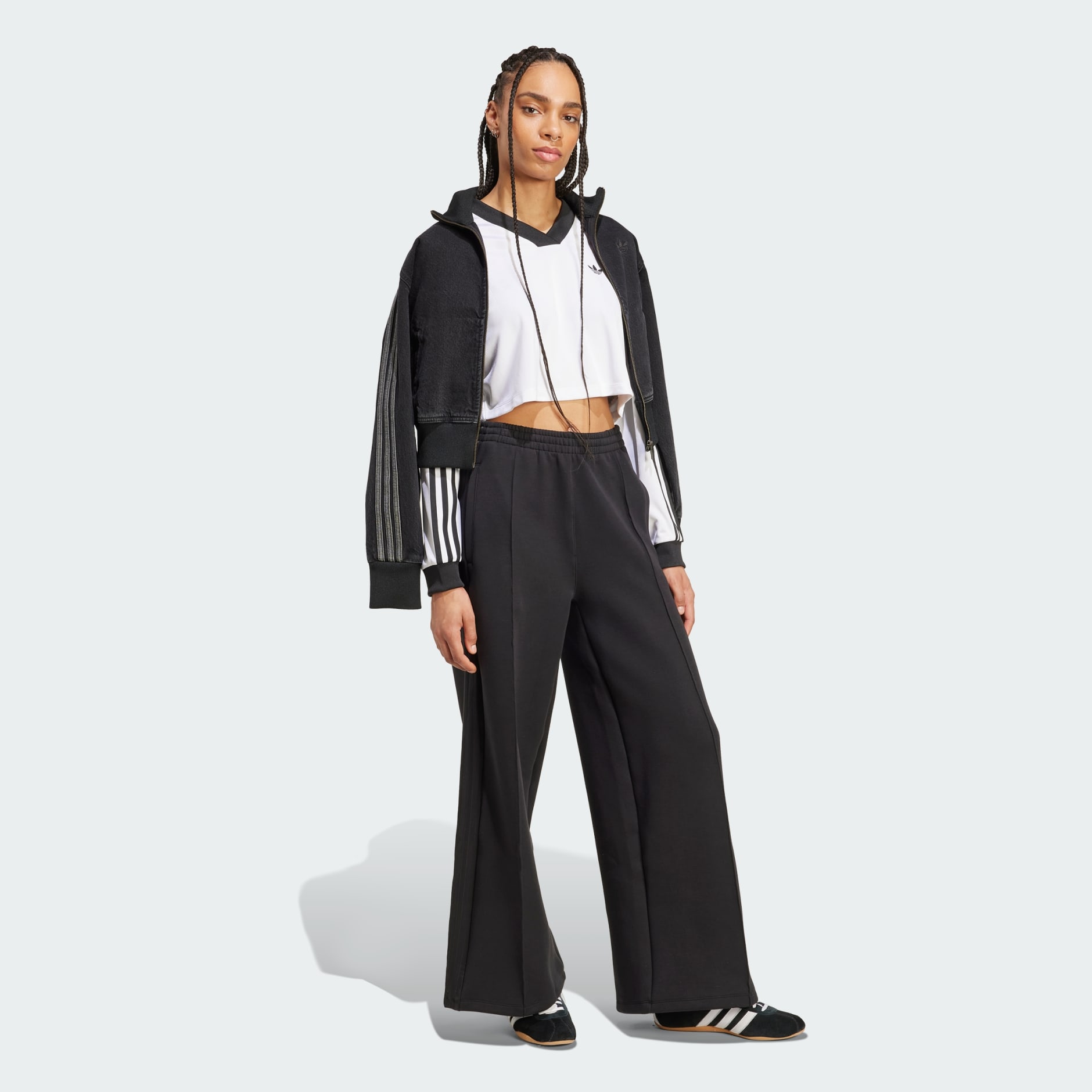 Clothing - Adicolor Football Jacquard Crop Long-Sleeve Top - White