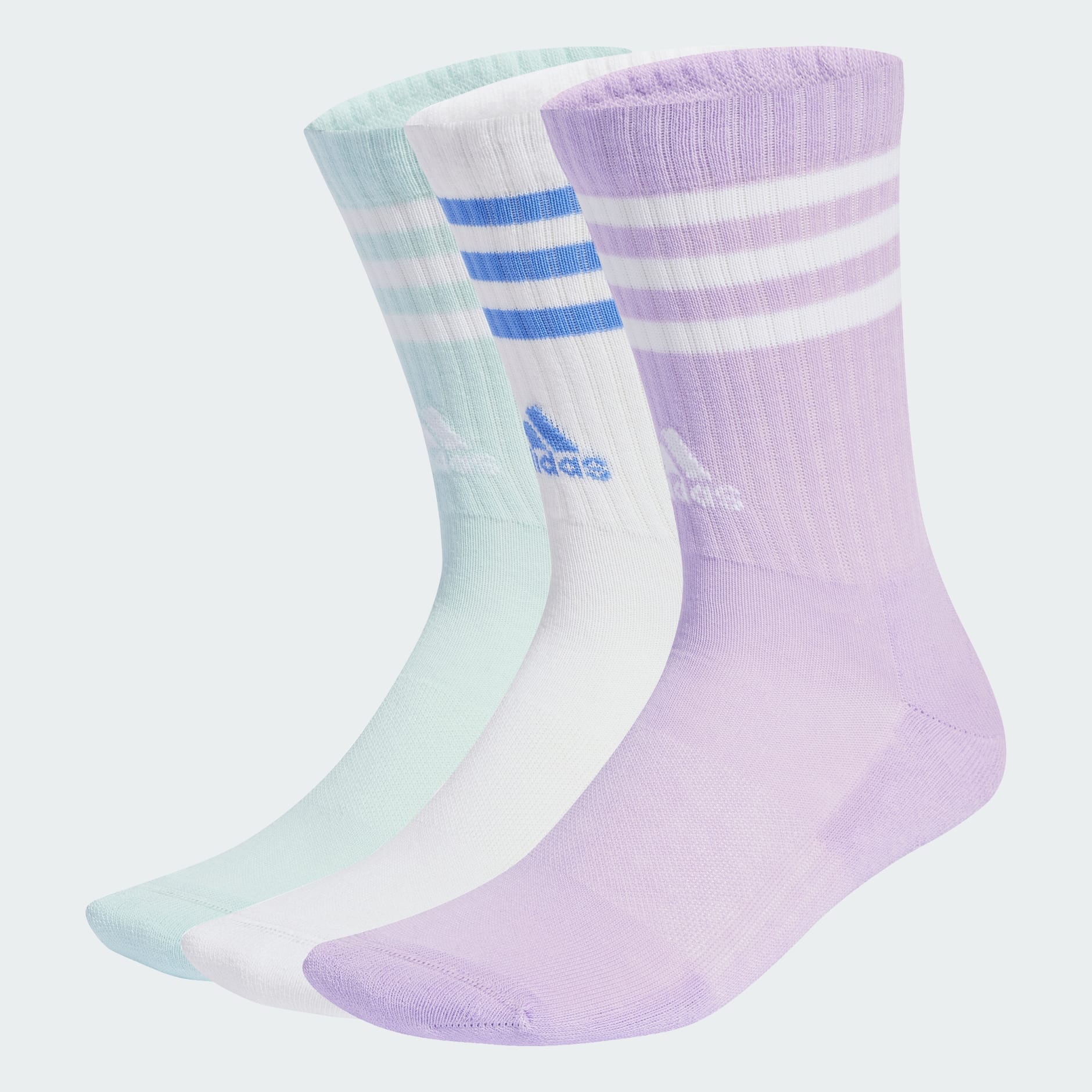 adidas 3-Stripes Cushioned Crew Socks Pairs Purple adidas UAE