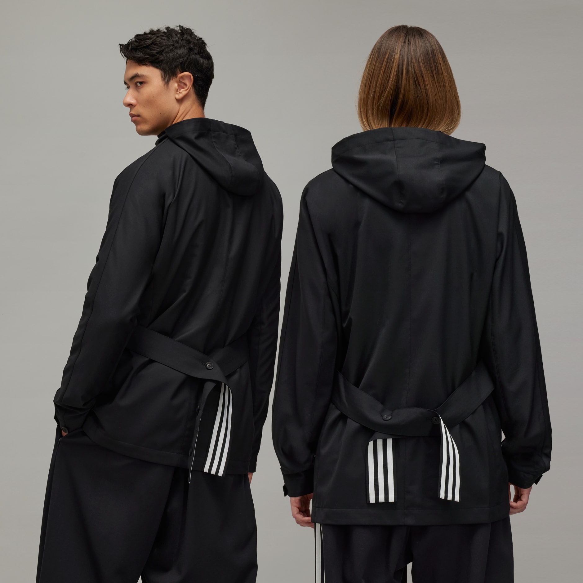 Y-3 Refined Wool Hooded Top - 3-Stripes