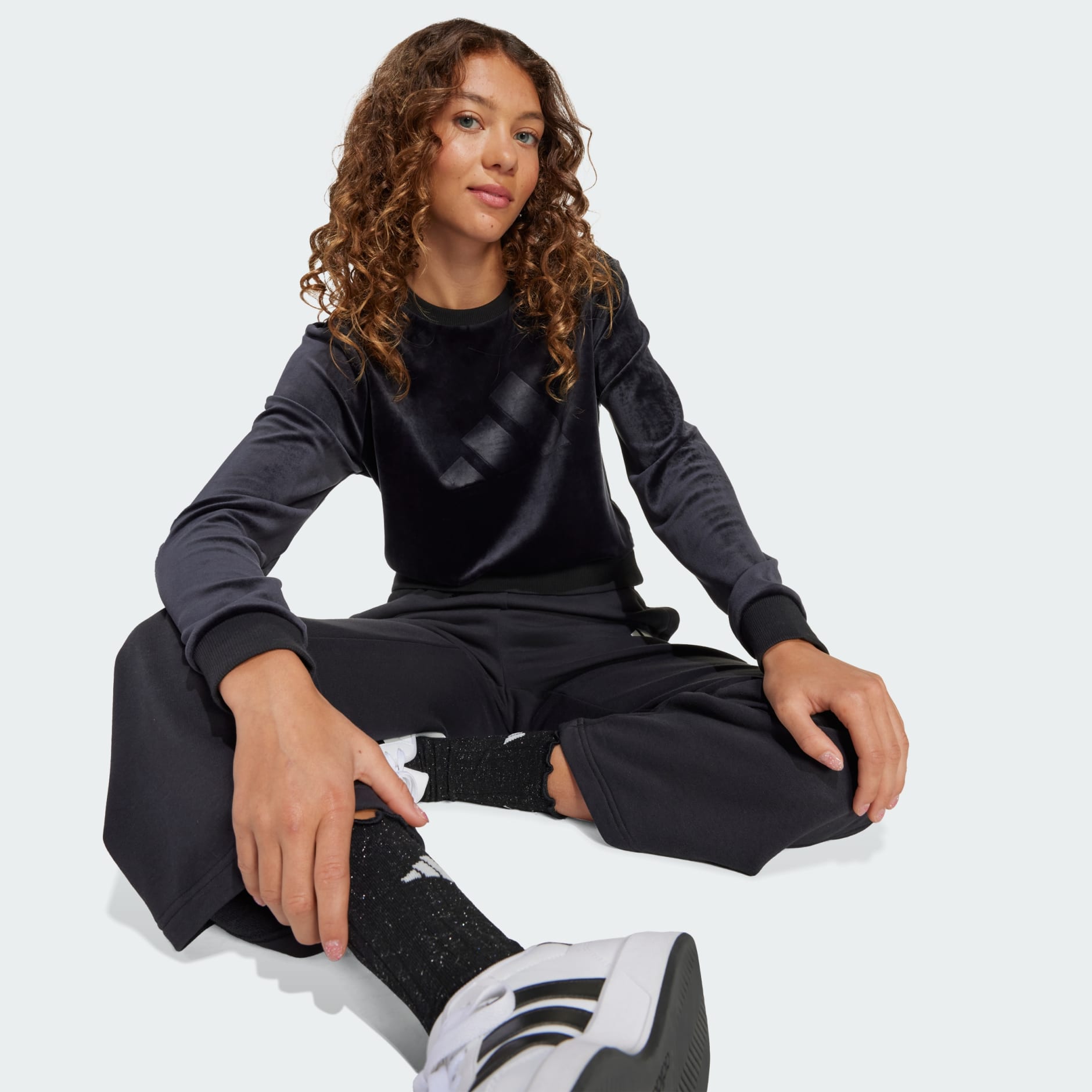 Girl Holiday Glam Cropped Sweatshirt