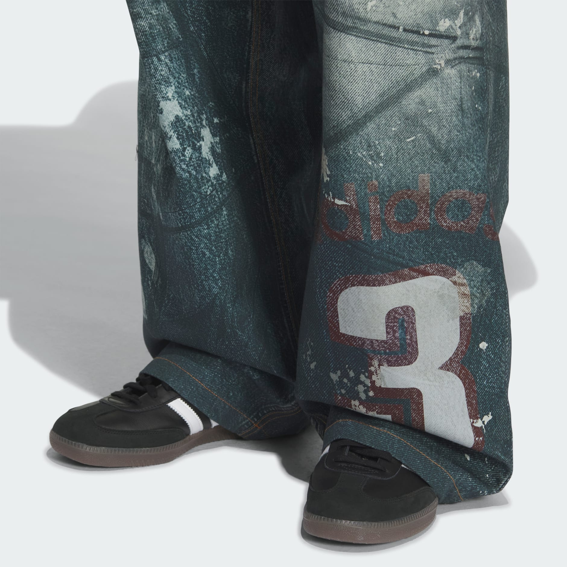 TEAM ADIDAS 印花牛仔布長褲