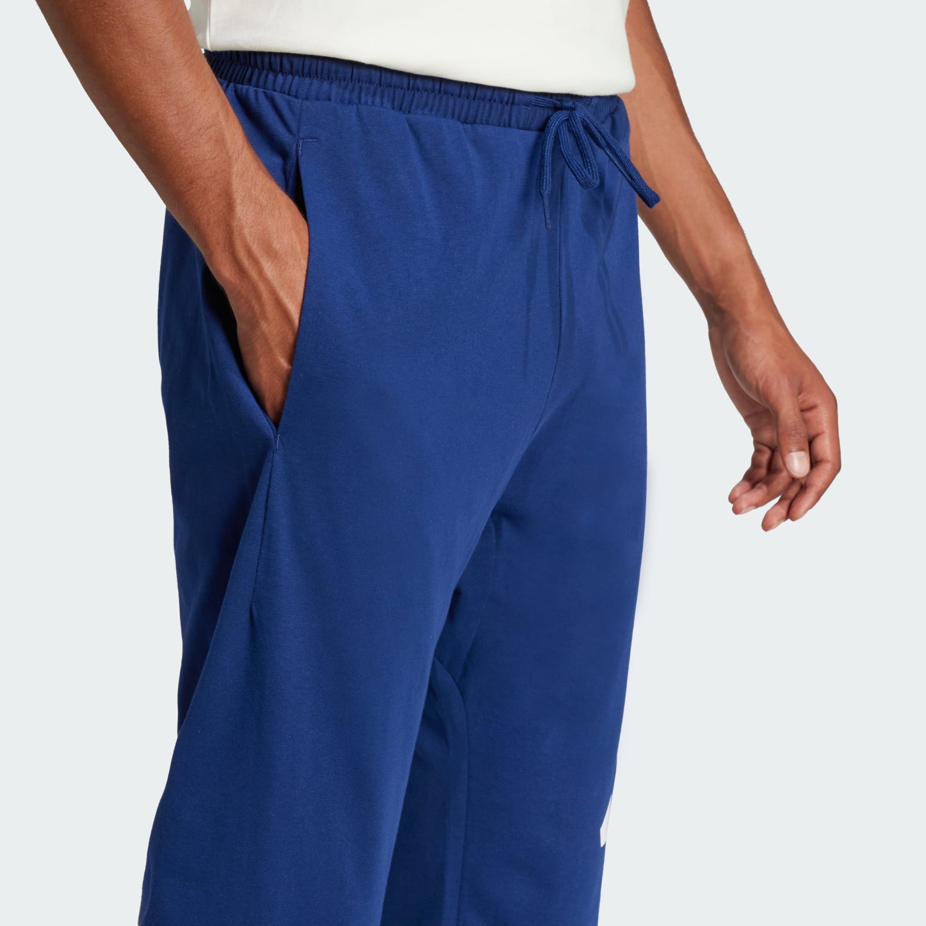 Essentials Big Logo Single Jersey Pants - Blue | adidas Hong
