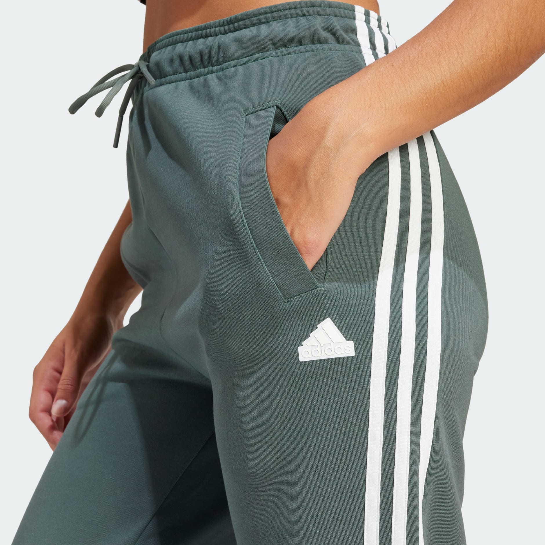 Adidas Future Icons 3 Stripes Open Hem Pants Grey Adidas Uae