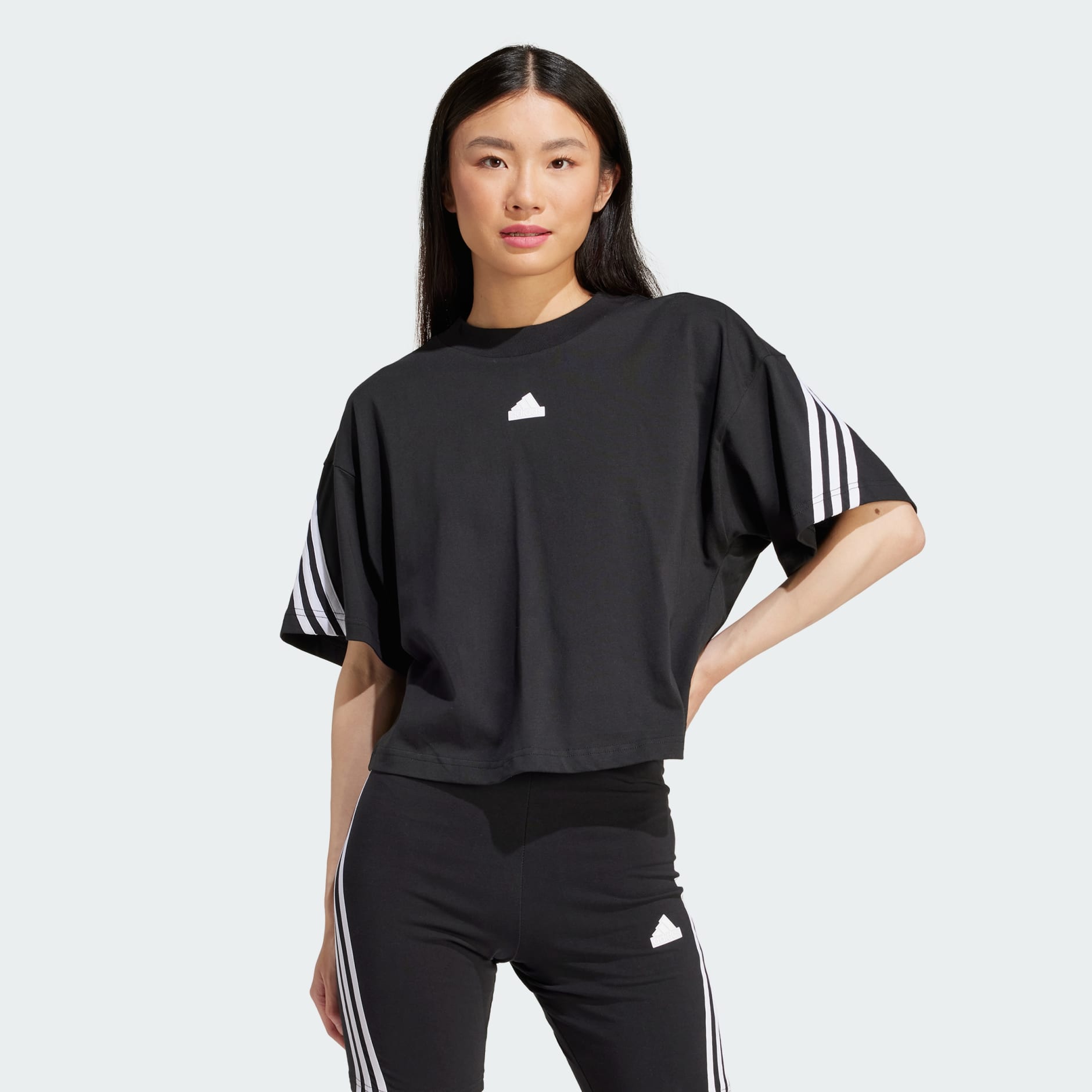 adidas Future Icons 3-Stripes Tee - Black | adidas UAE