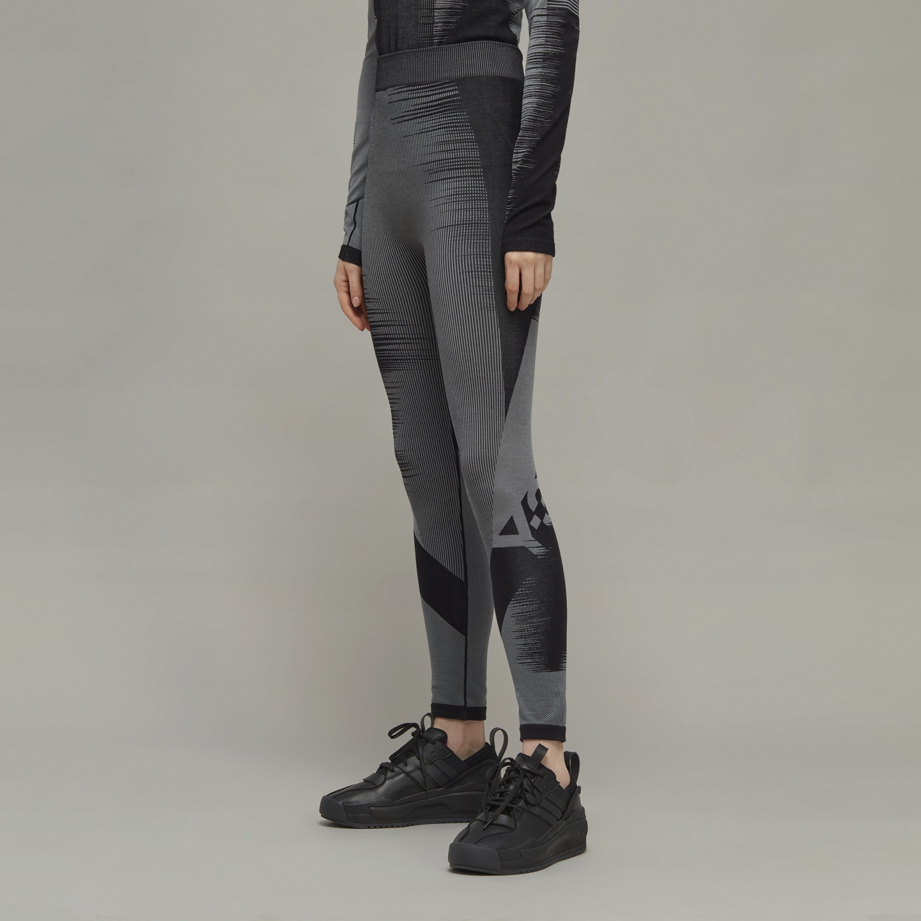 Women's Clothing - Y-3 Engineered Knit Tights - Black