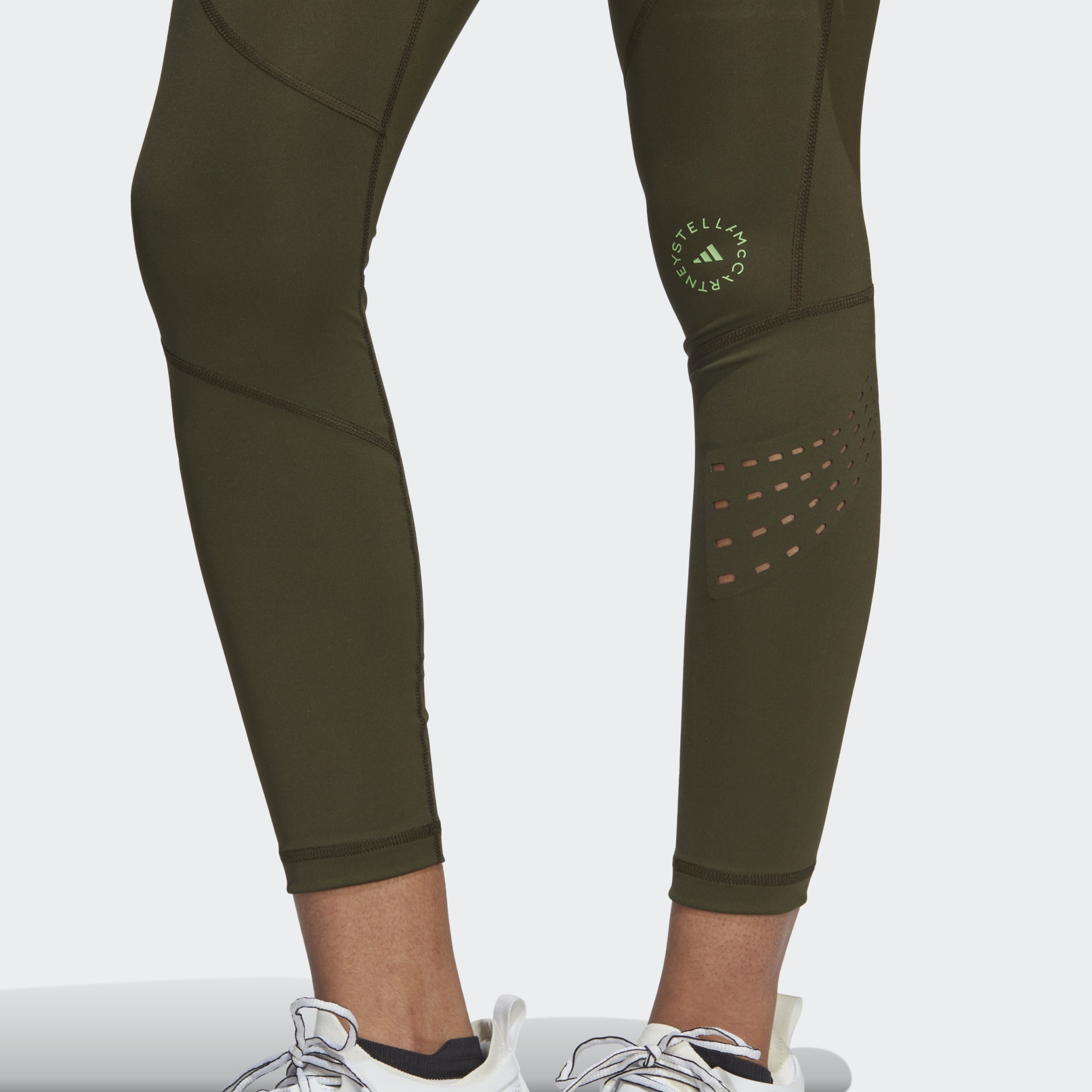 adidas by Stella McCartney 7/8 Yoga Leggings - Green, Women's Training