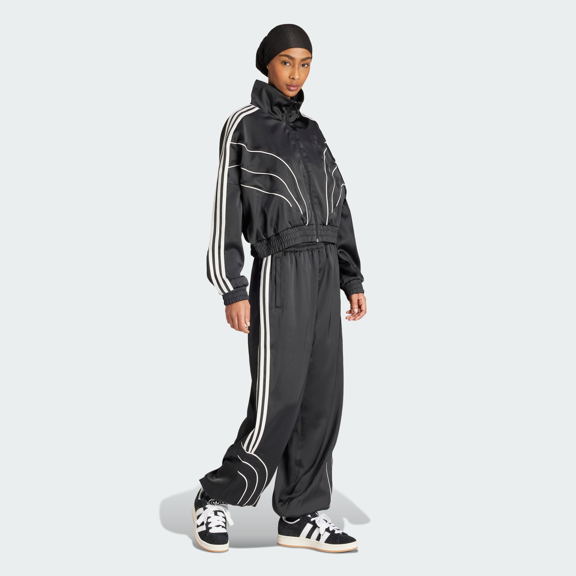 ジャケット adidas Piping loose crop track top black adidas Piping Loose Crop Track Top - Black | adidas GH