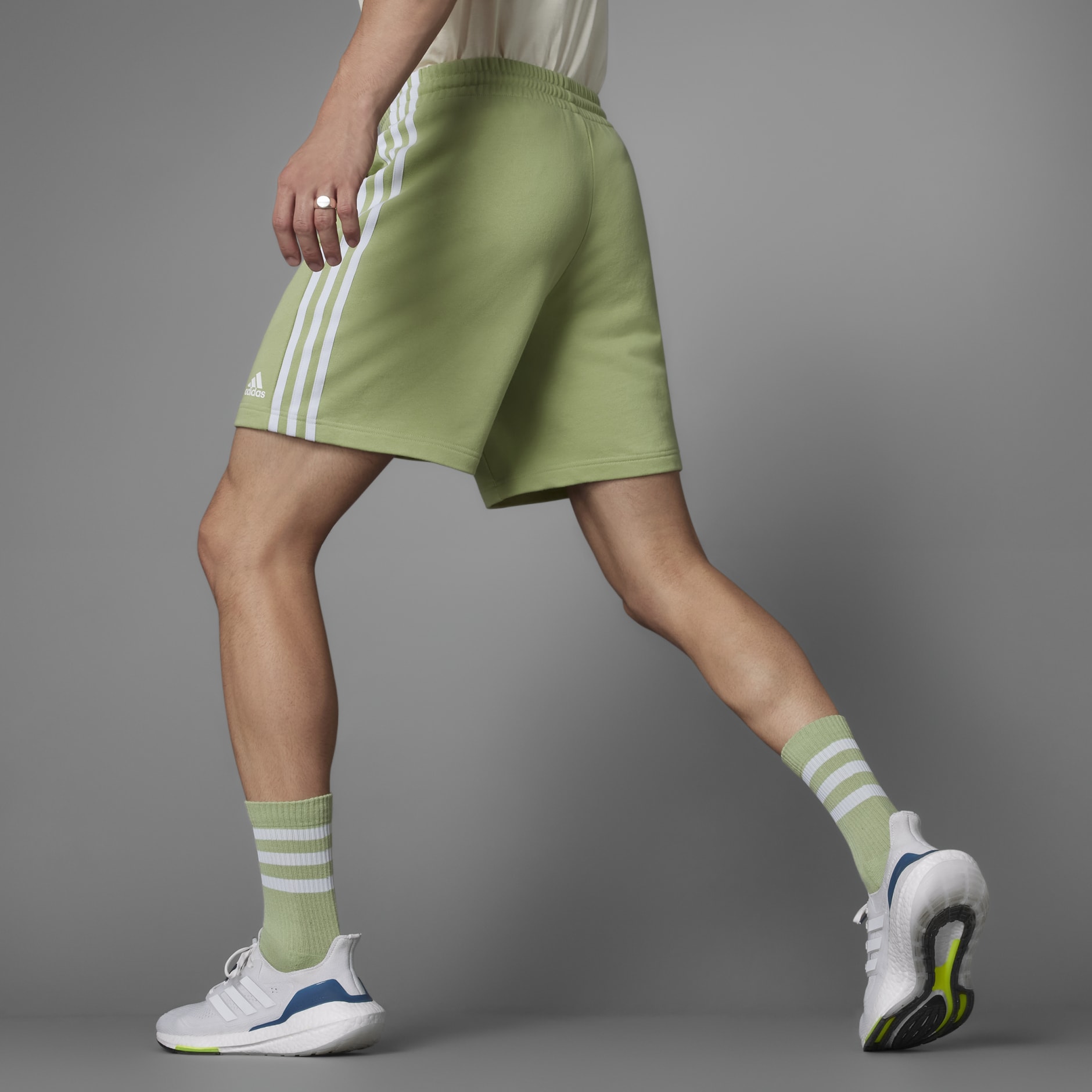 Grow Positivity Cotton 3-Stripes Shorts