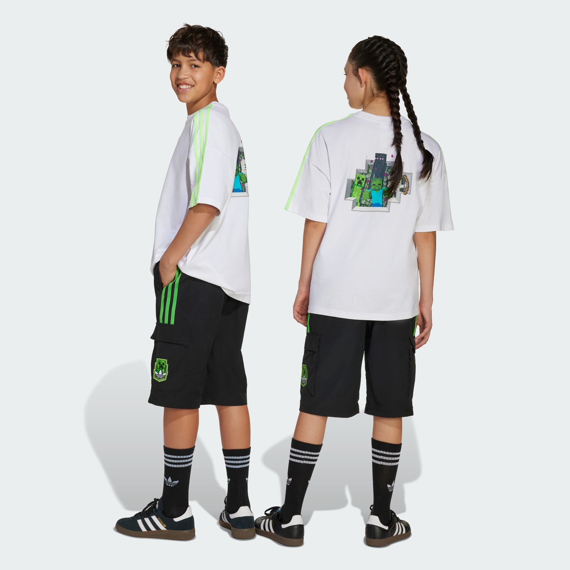 Pantaloni scurți cargo adidas Originals X Minecraft copii