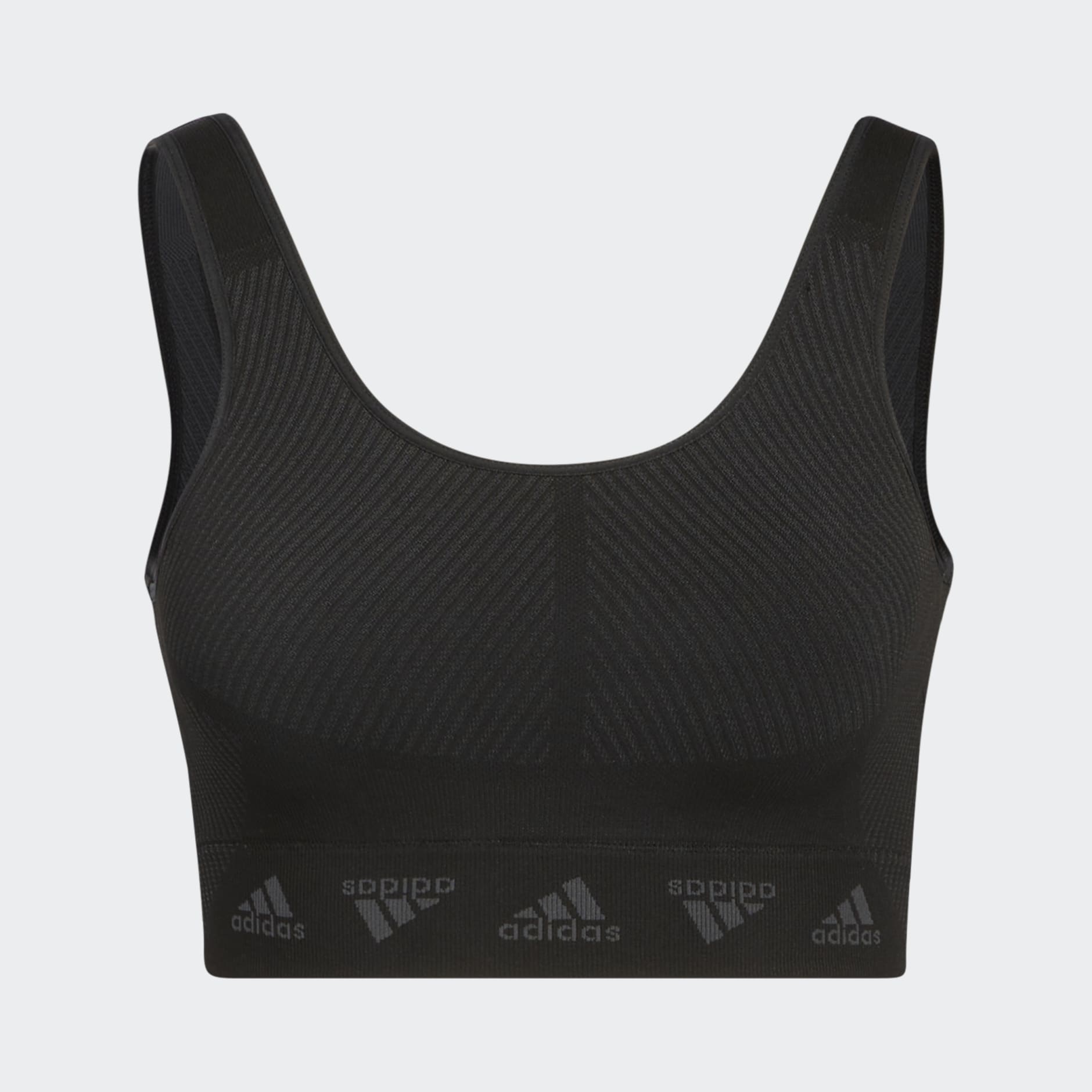 adidas Brassière adidas AEROKNIT Maintien léger - Noir