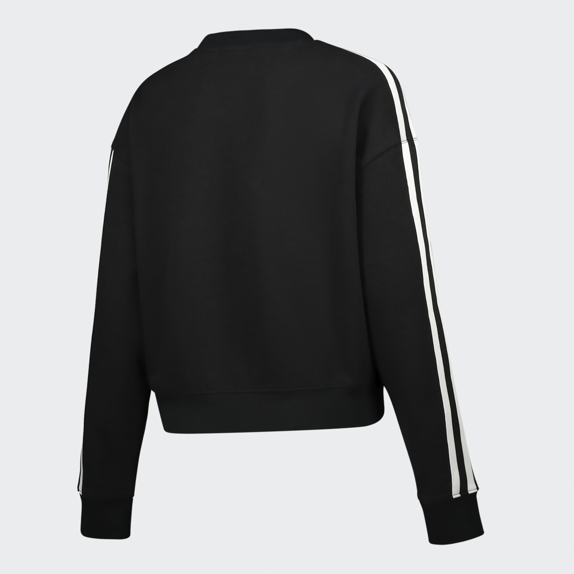 Clothing - ESSENTIALS FLEECE 3-STRIPE CREW SWEATSHIRT - Black | adidas ...