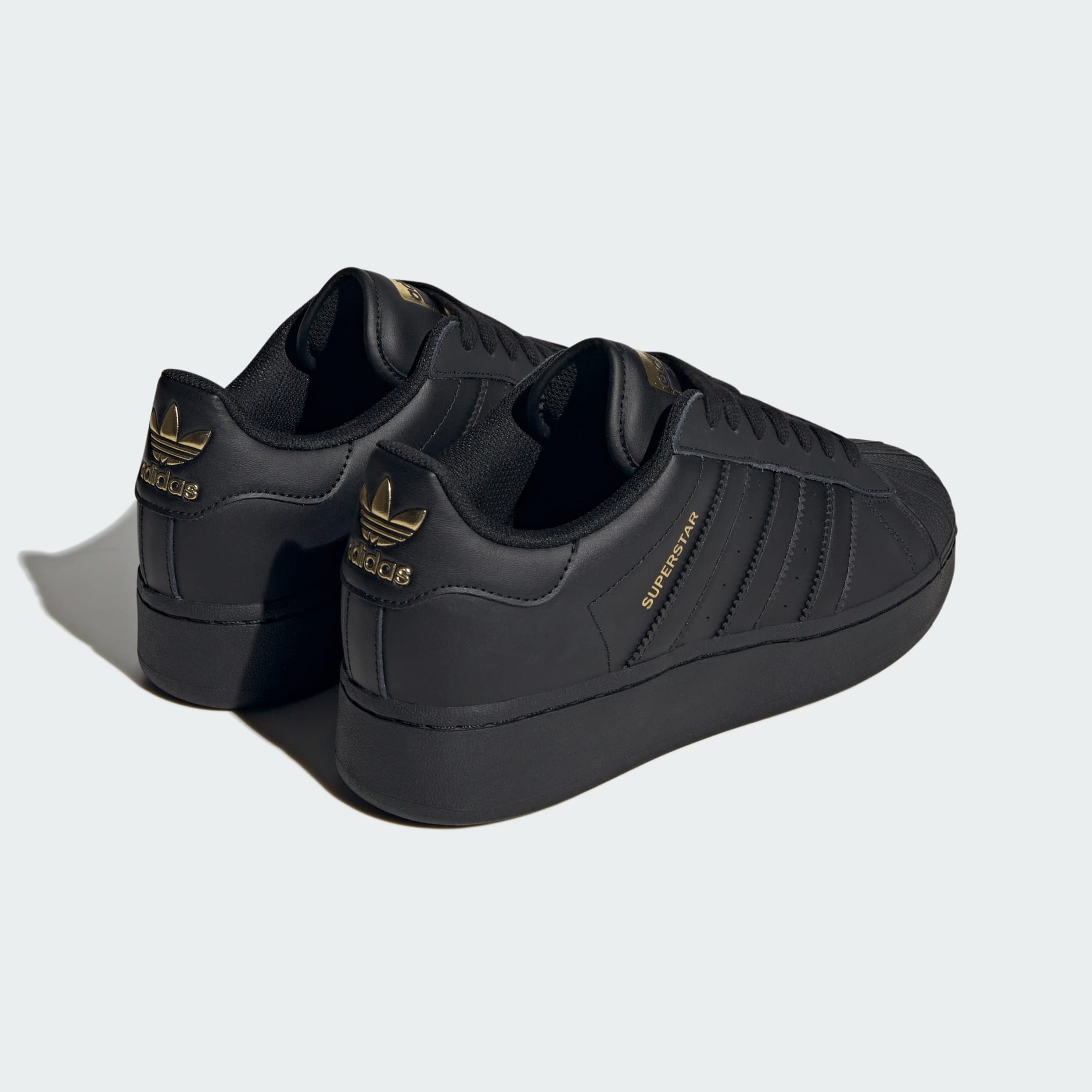 Adidas superstar black gold sneakers clearance shoes