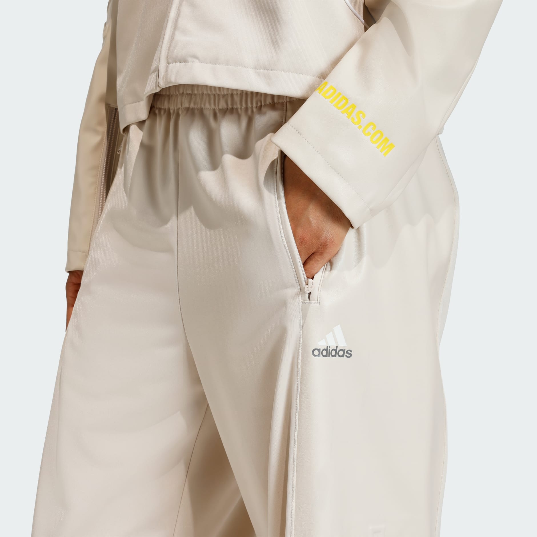 TEAMGEIST FAUX LEATHER TRACK PANTS
