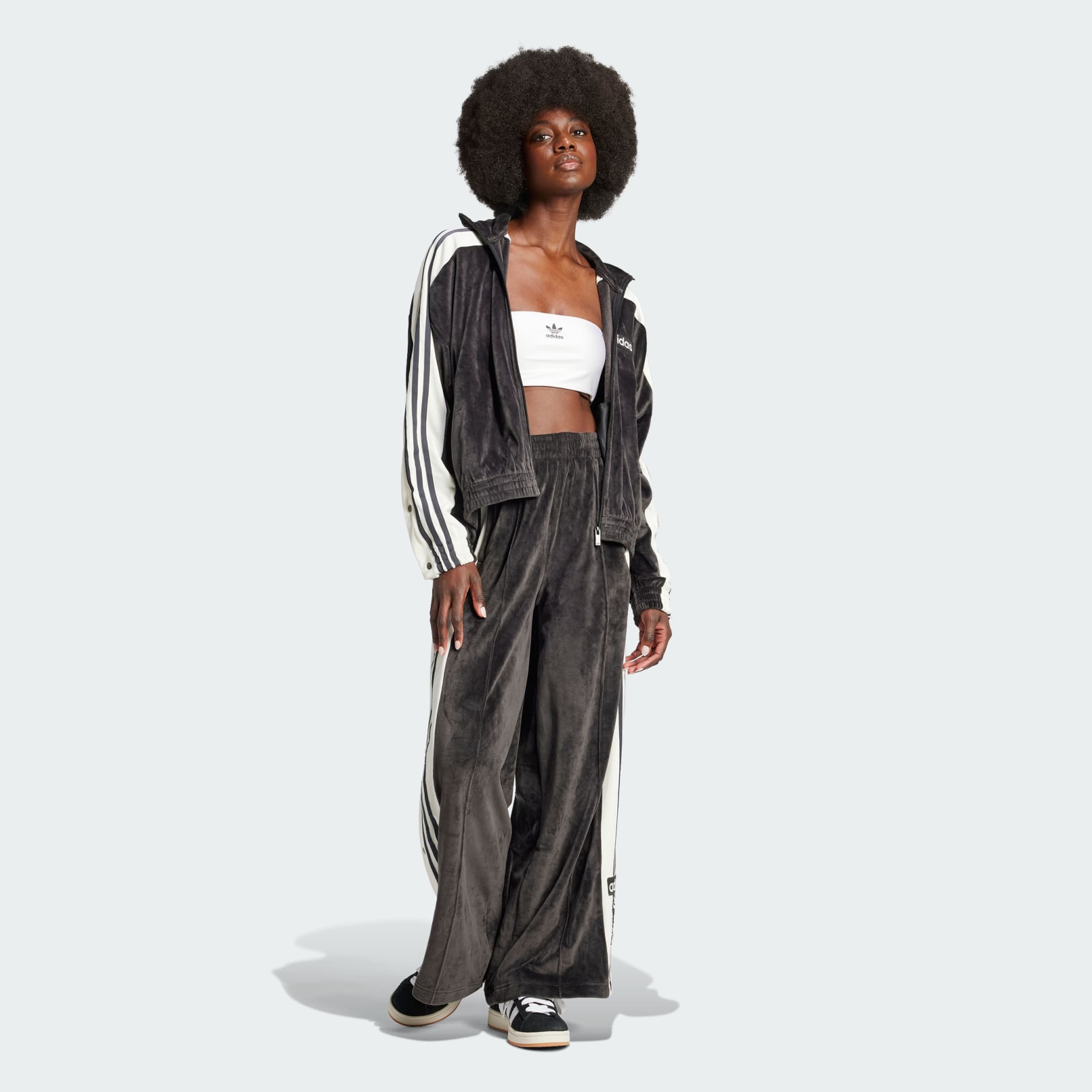 Women's Clothing - Adibreak Velour Track Top - Black