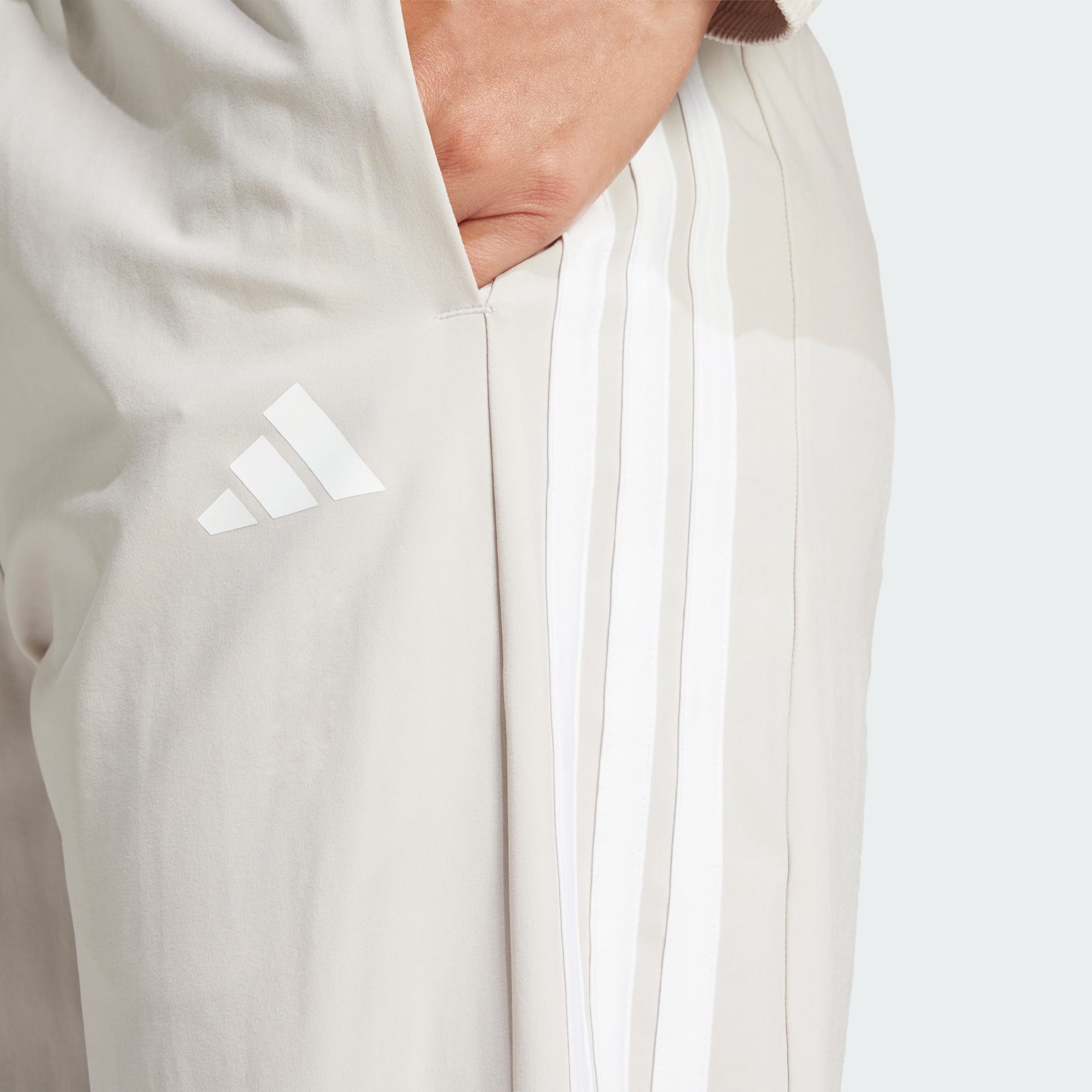 【ADIDAS】Train Essential 3S Woven Pants JD6522 CLOTHING - Train Essentials 3-Stripes Woven Pants - Beige