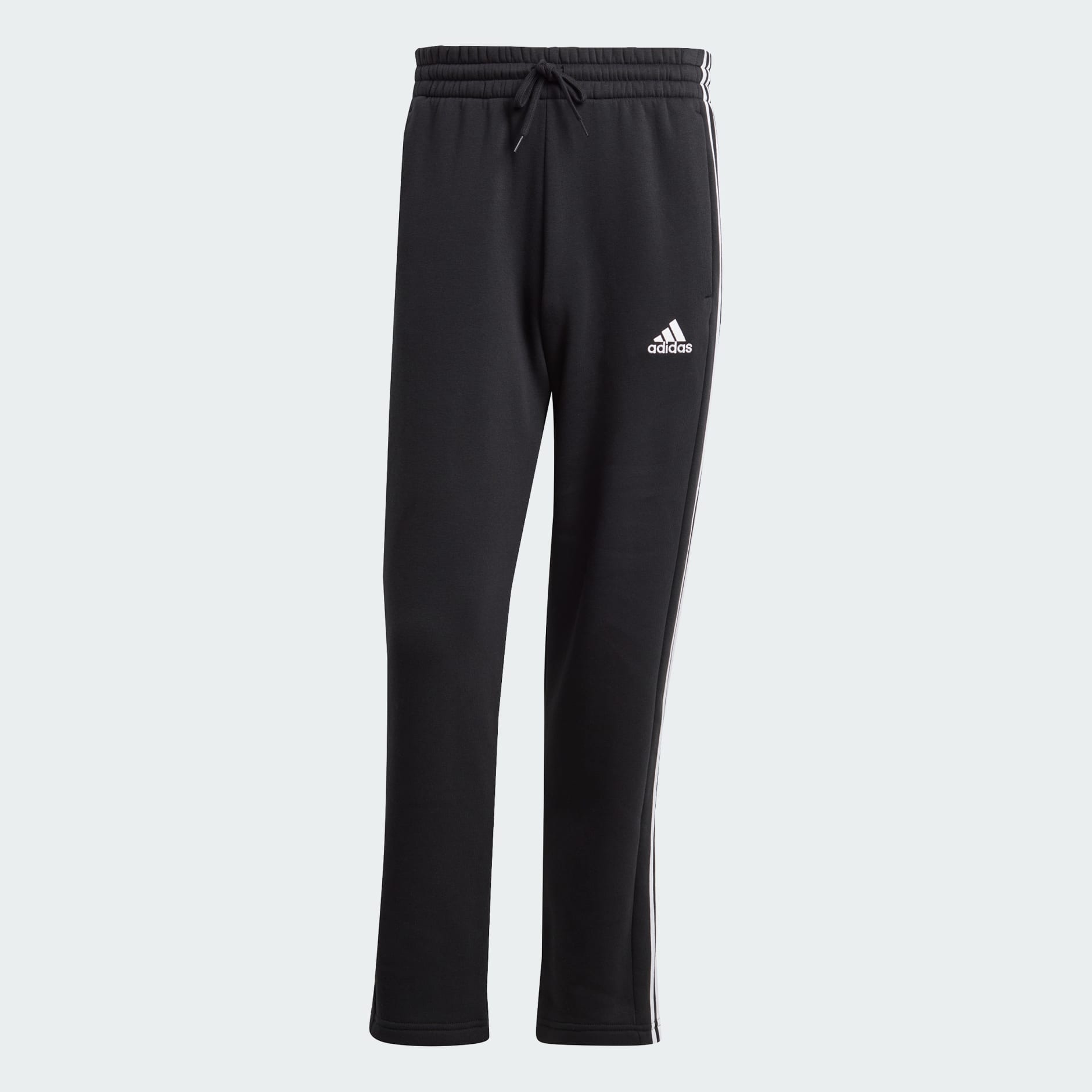 Adidas women's essentials cotton fleece 3 stripe open hem pants online