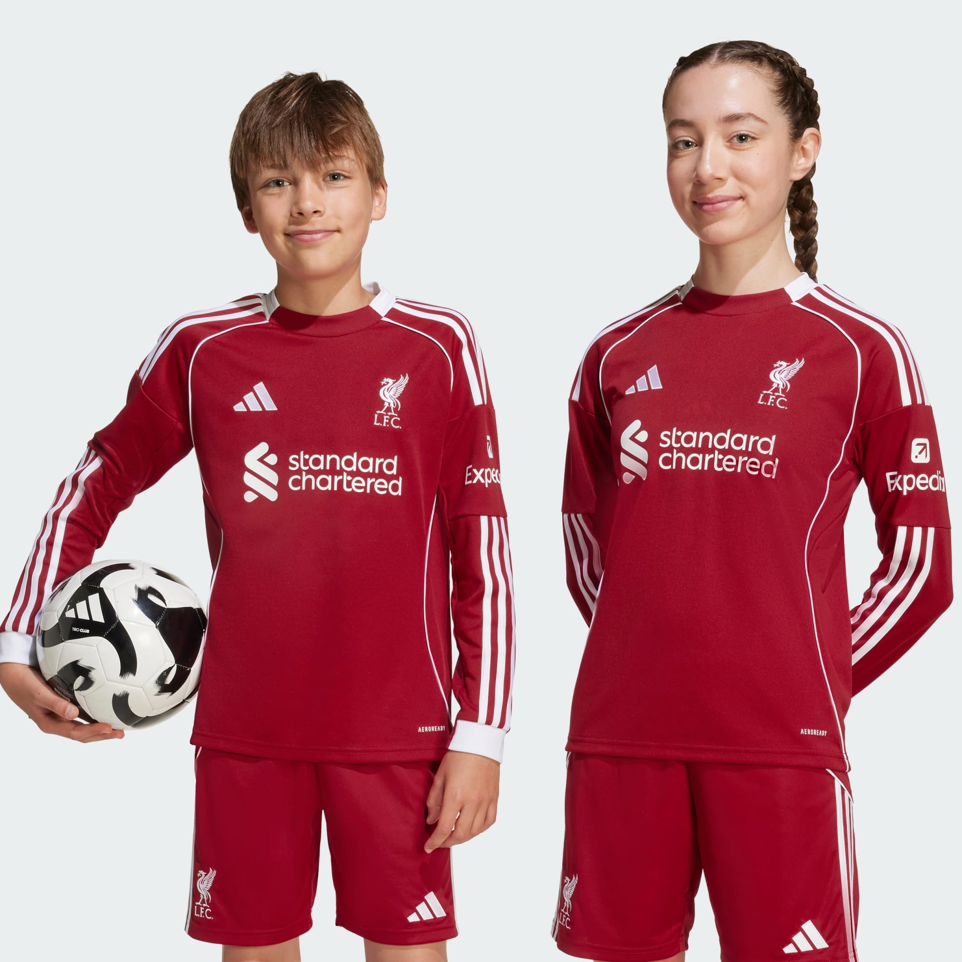 Tricou cu M&acirc;necă Lungă FC Liverpool 25/26 pentru Copii
