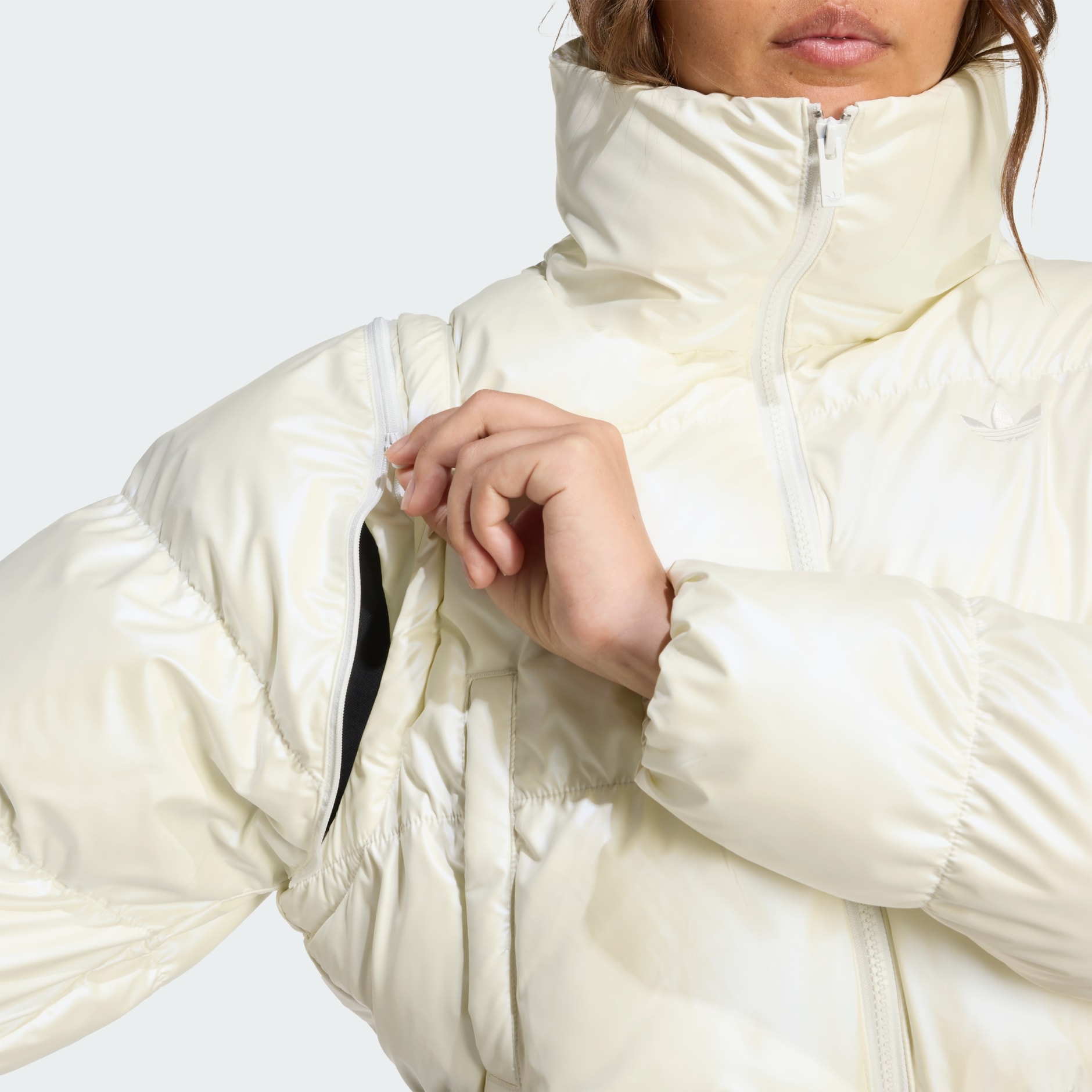 Essentials Glossy 2-In-1 Cropped Puffer
