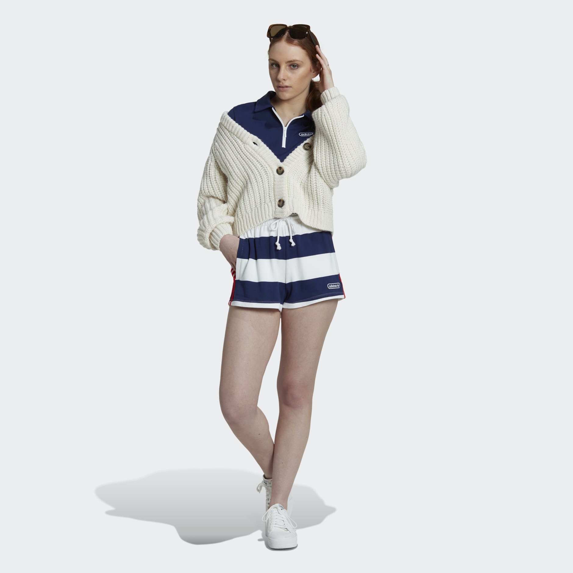 Mid Waist Striped Shorts