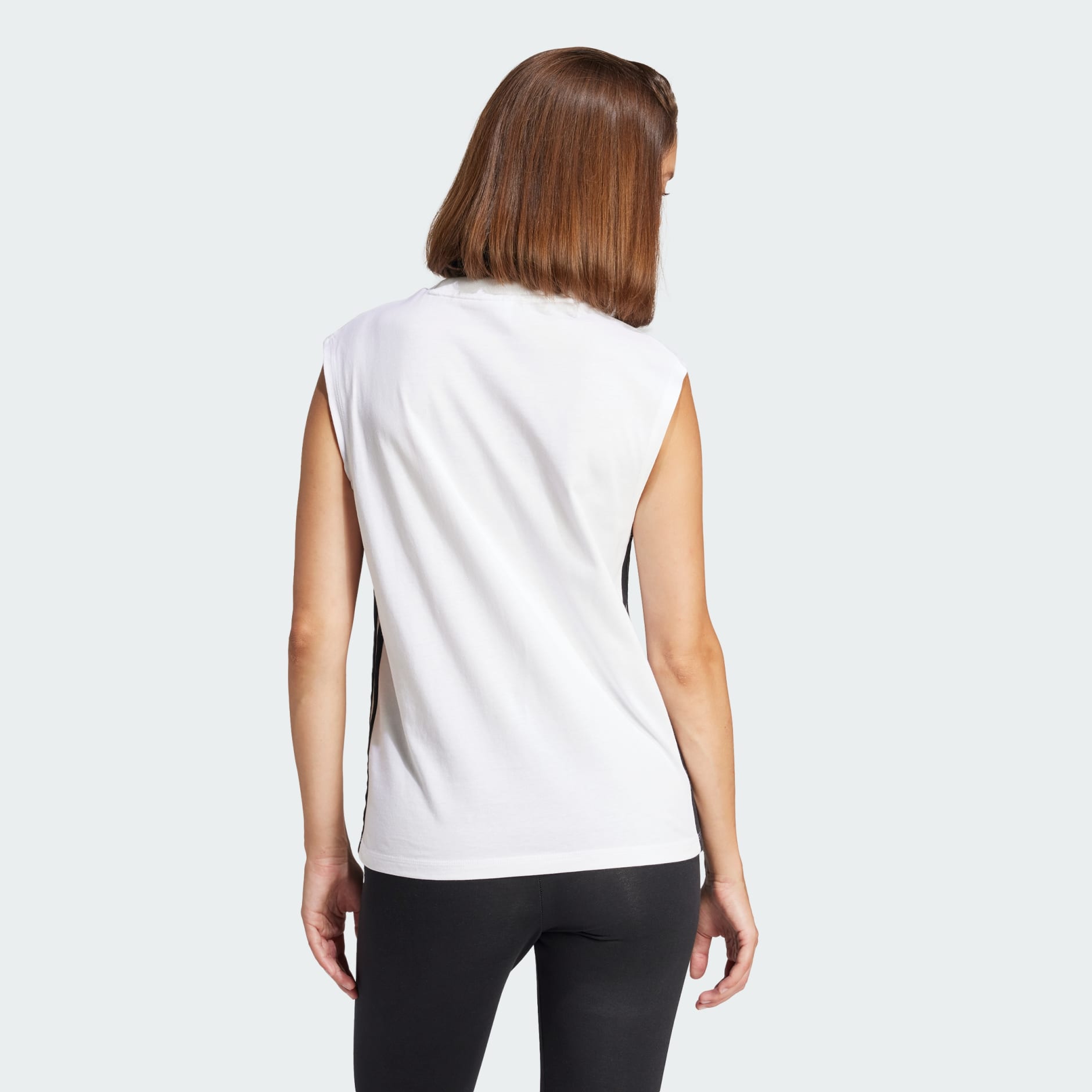 Maiou din bumbac Essentials Lifestyle cu 3 dungi