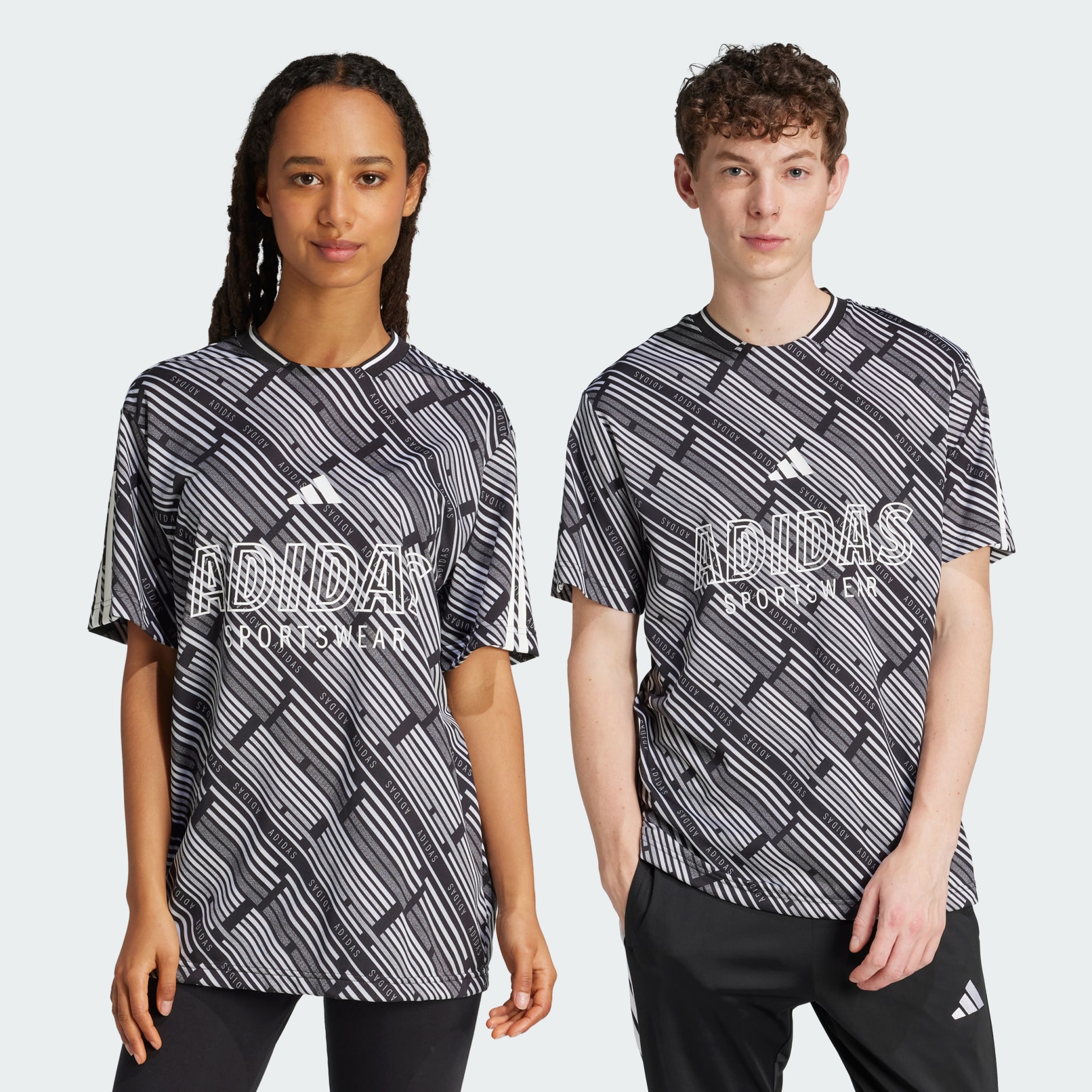 adidas Lightbound Allover printed T-Shirt - Black | adidas UAE