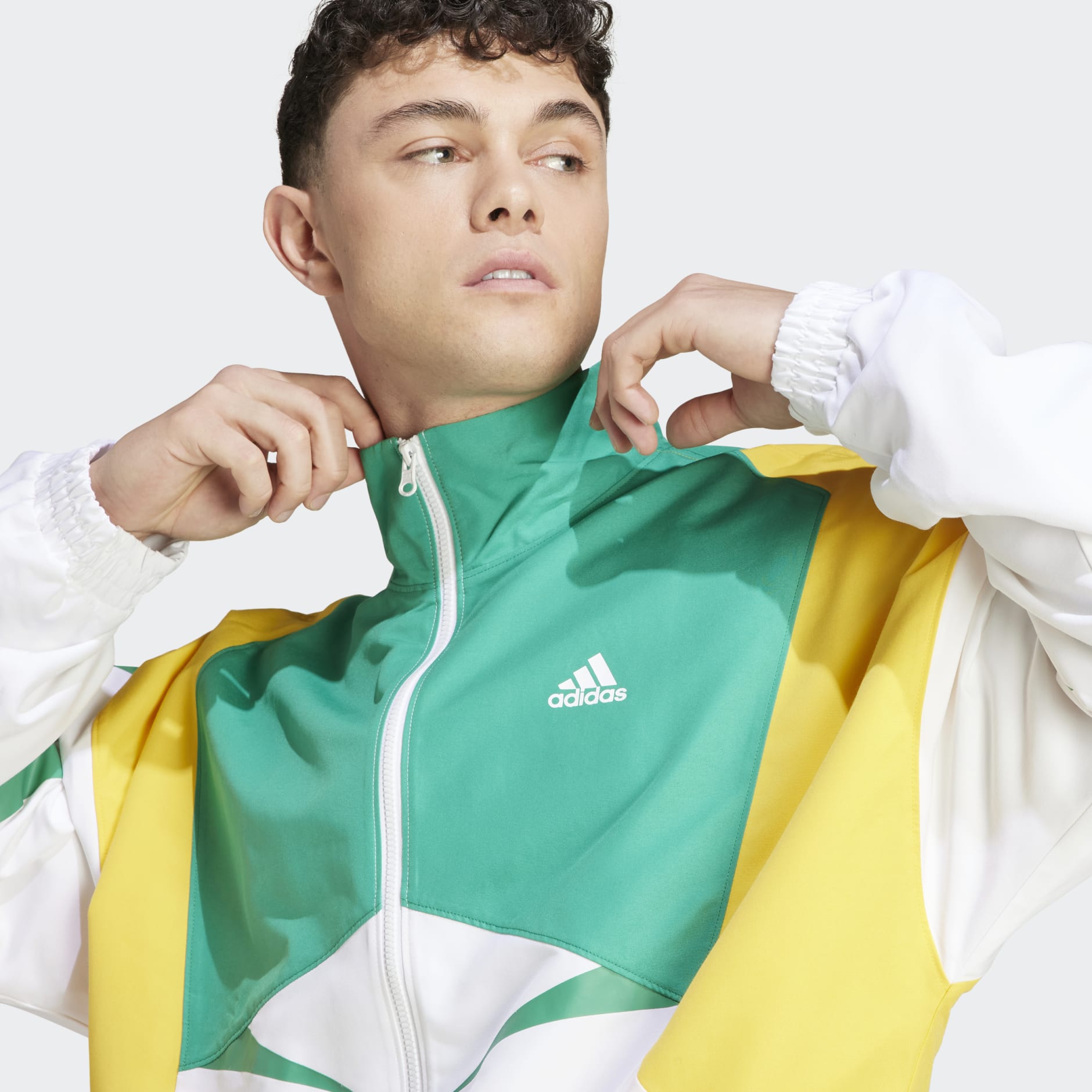 Men's Clothing - Colourblock Track Top - White | adidas Qatar